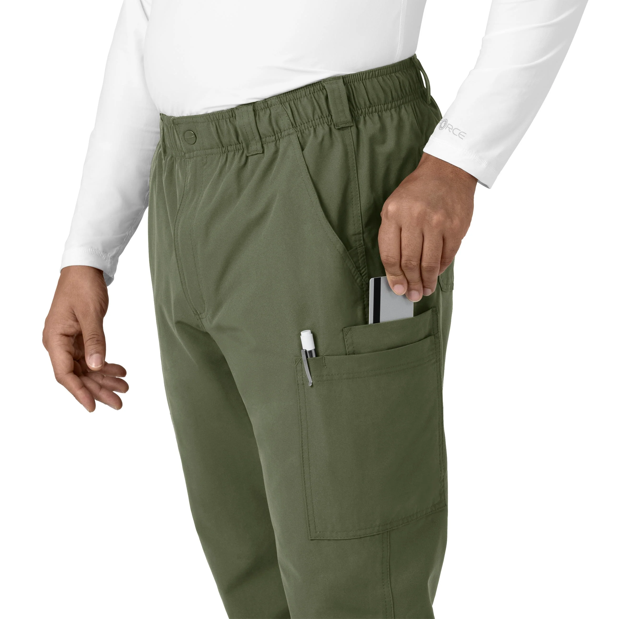 Carhartt Force Essentials Men's Straight Leg Cargo Scrub Pant - Olive - Image 5