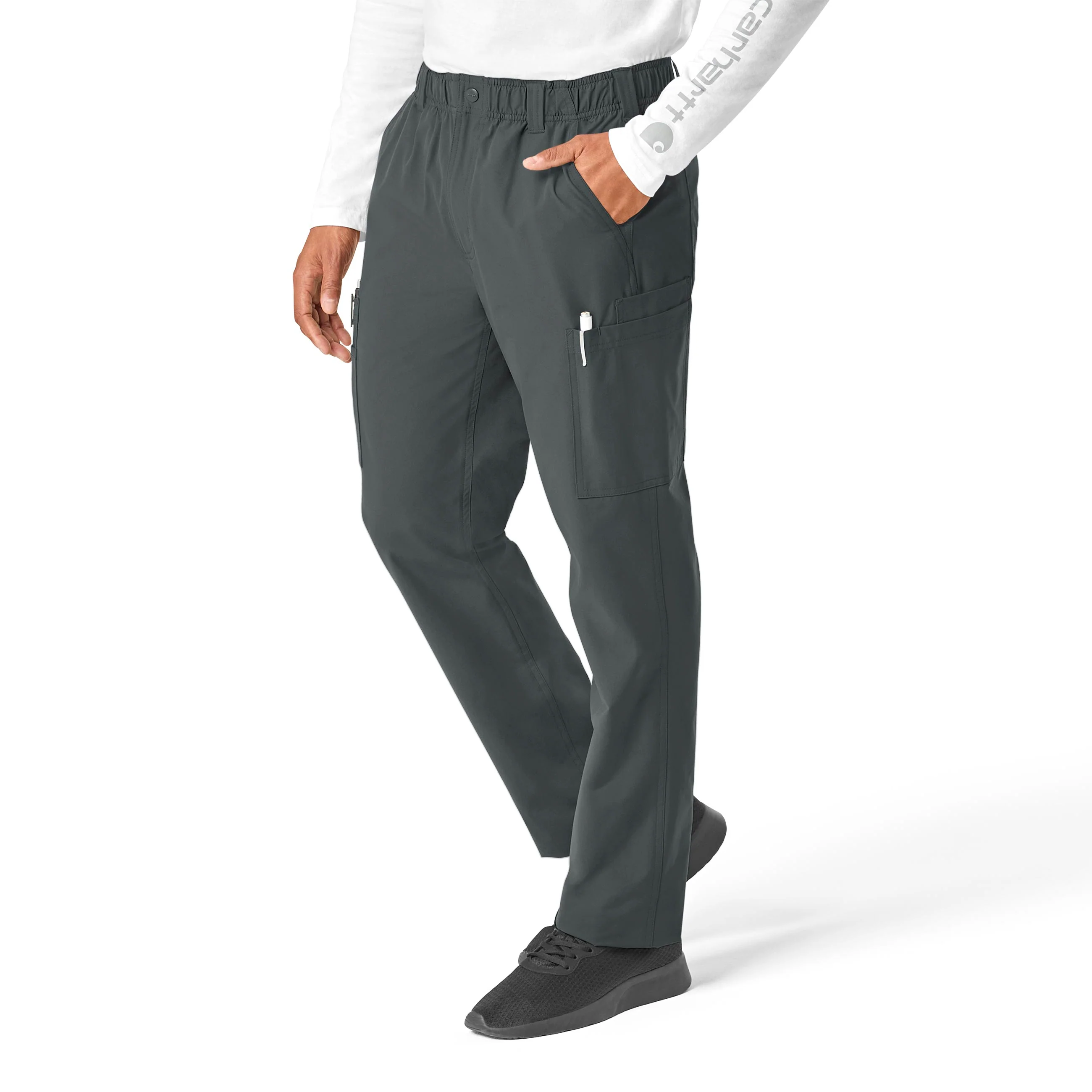 Carhartt Force Essentials Men's Straight Leg Cargo Scrub Pant - Pewter - Image 3