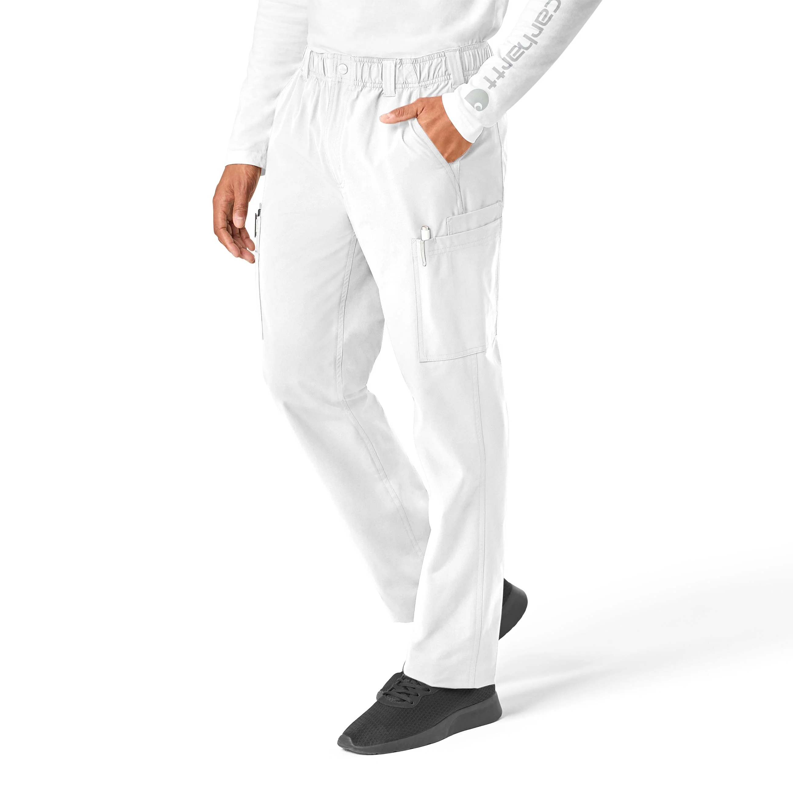 Carhartt Force Essentials Men's Straight Leg Cargo Scrub Pant - White - Image 3