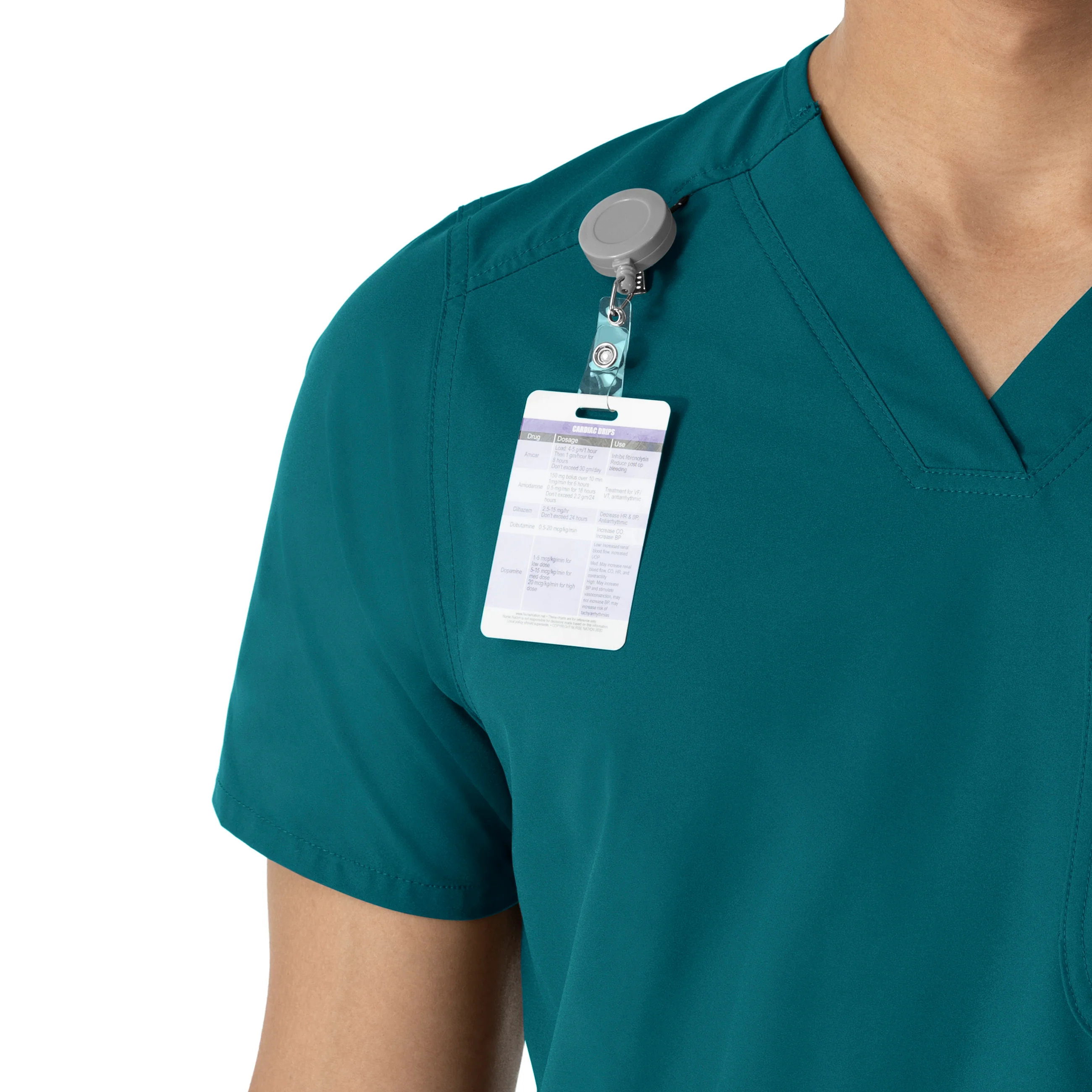 Carhartt Force Essentials Men's V-Neck Shirttail Scrub Top - Caribbean Blue - Image 6