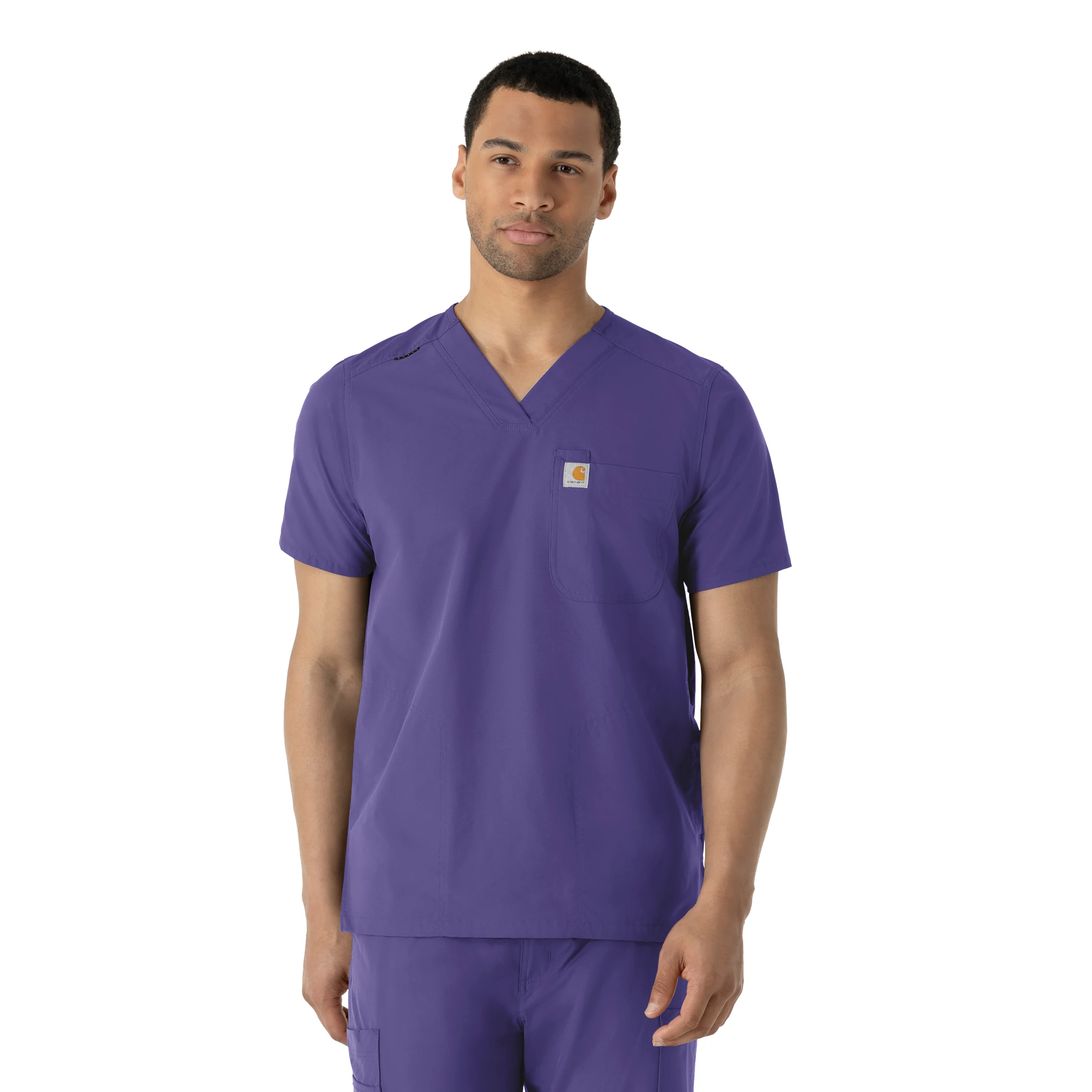 Carhartt Force Essentials Men's V-Neck Shirttail Scrub Top - Grape