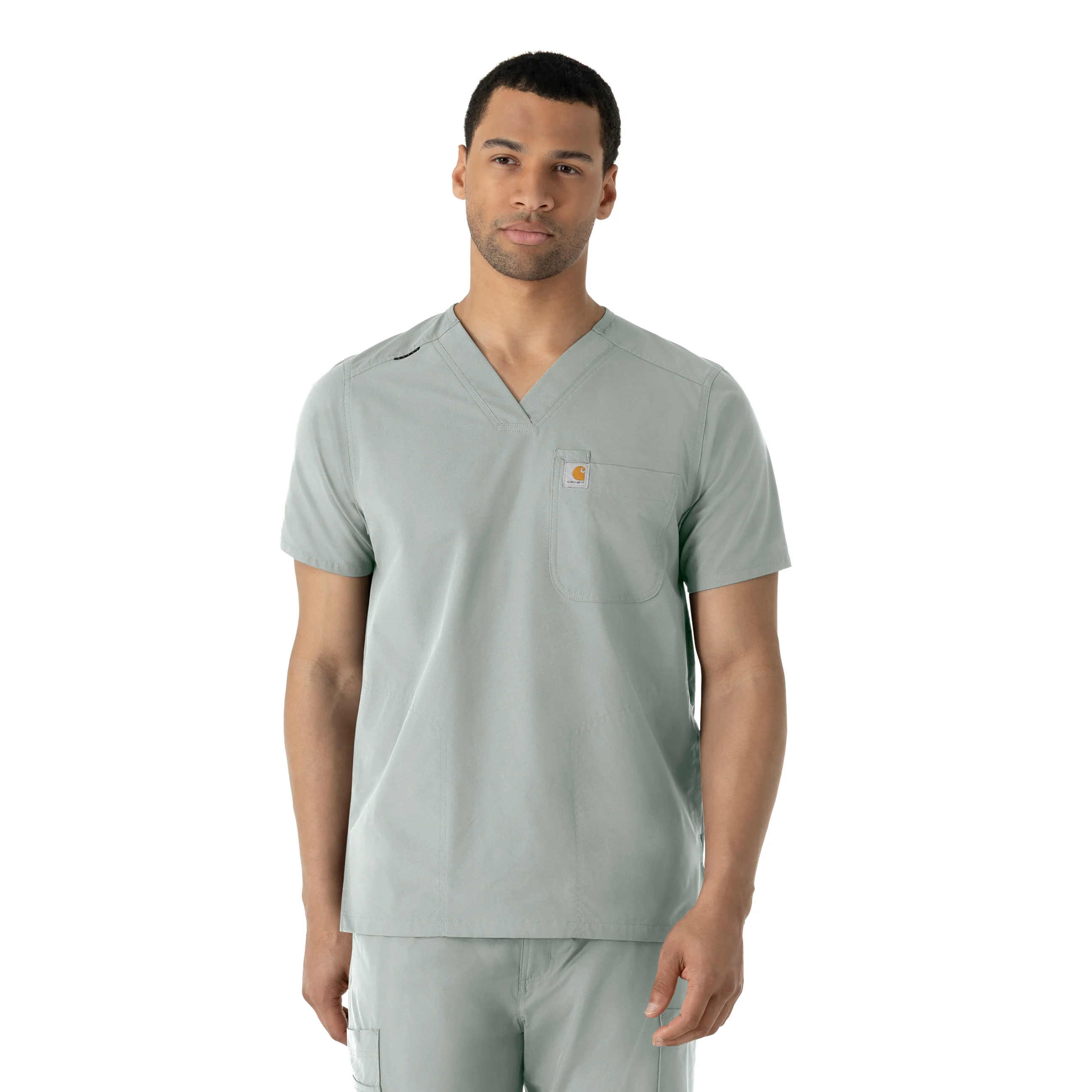 Carhartt Force Essentials Men's V-Neck Shirttail Scrub Top - Grey