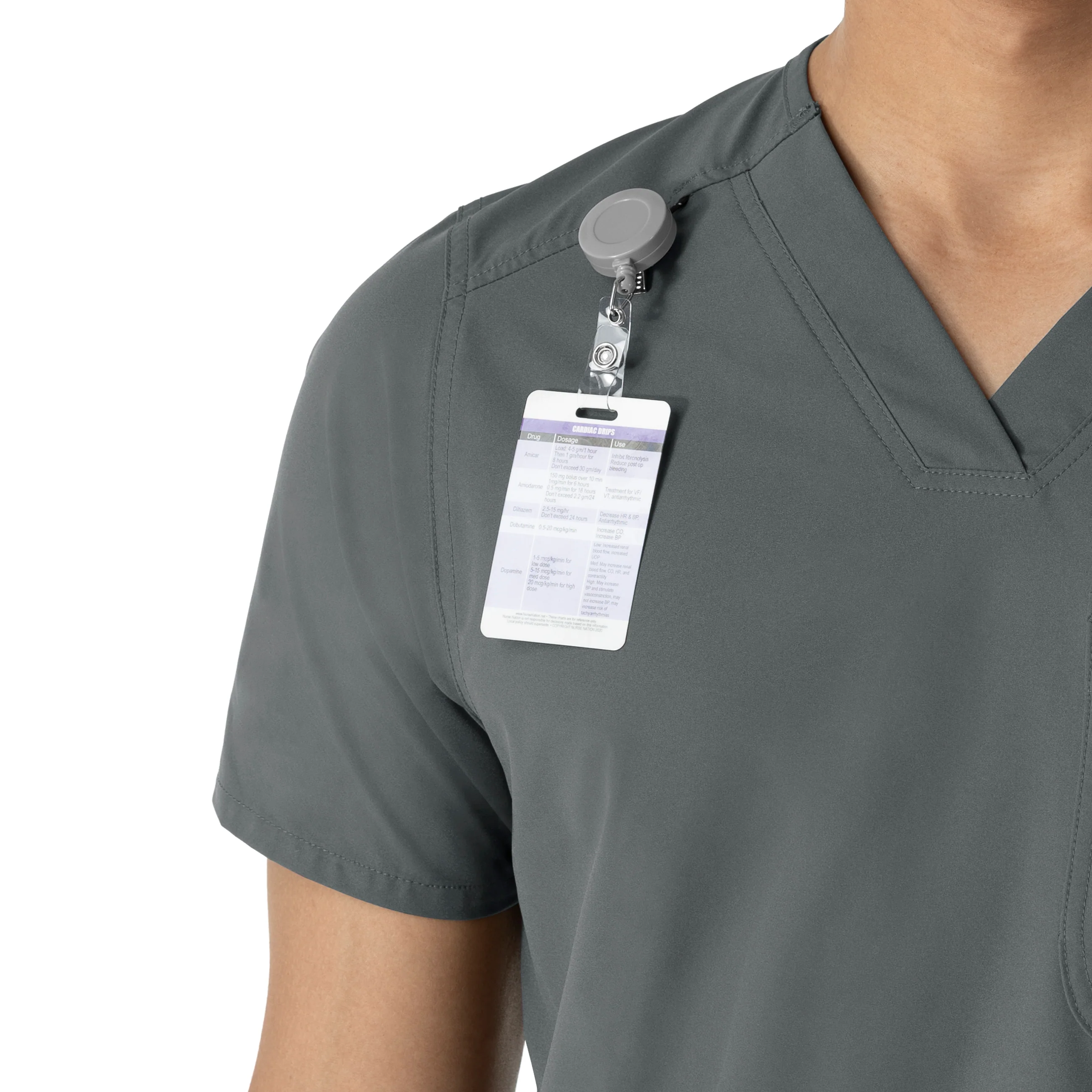 Carhartt Force Essentials Men's V-Neck Shirttail Scrub Top - Pewter - Image 6