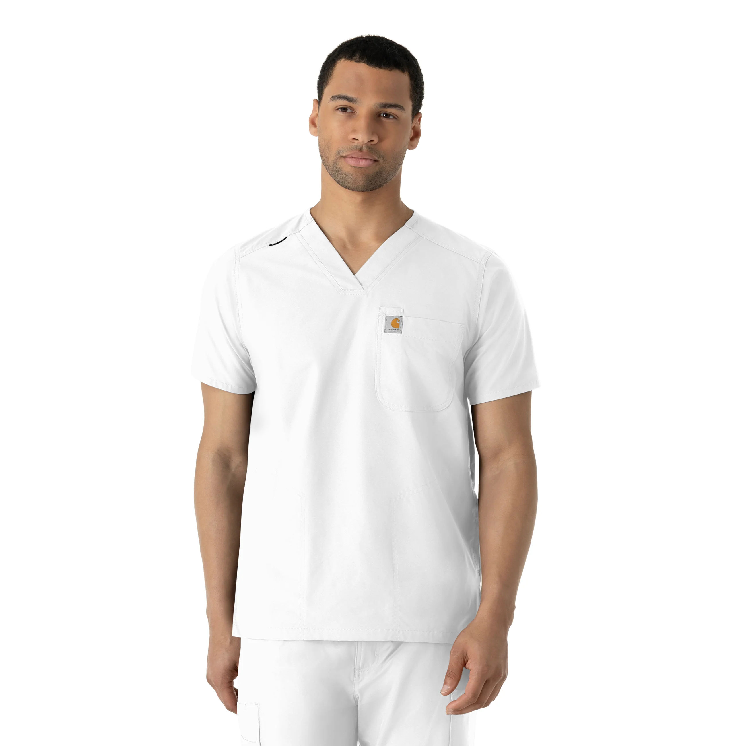 Carhartt Force Essentials Men's V-Neck Shirttail Scrub Top - White
