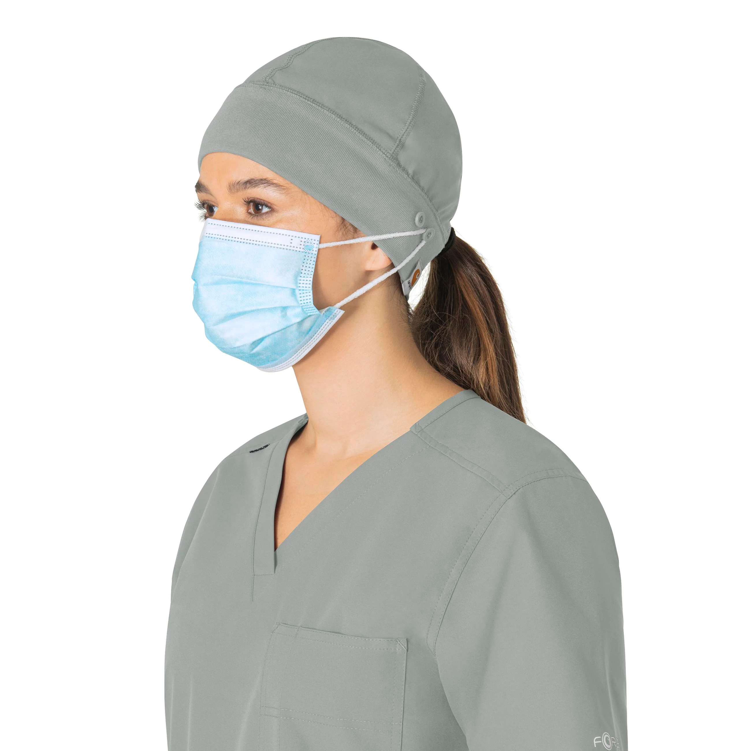 Carhartt Force Essentials Unisex Beanie Scrub Cap - Grey - Image 3