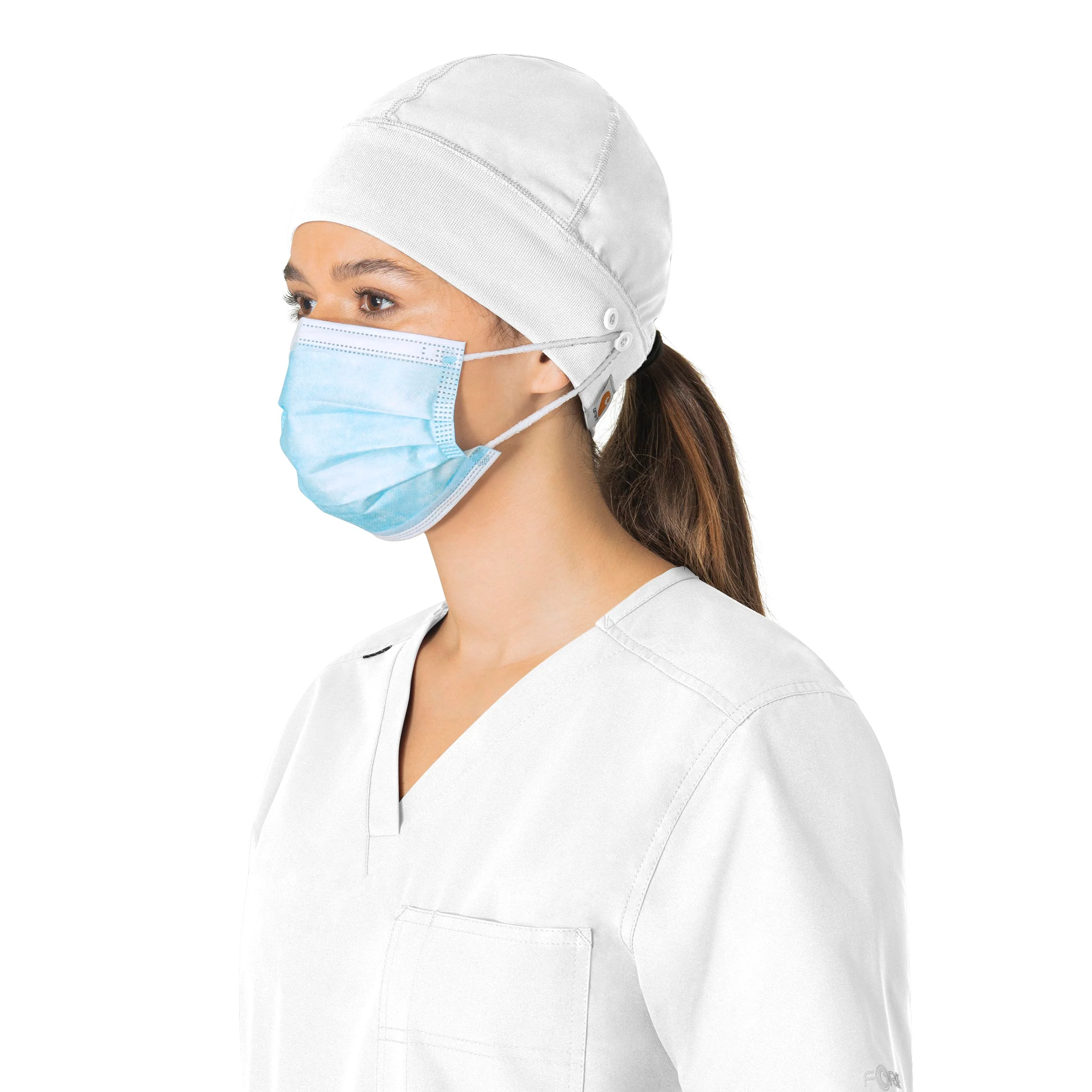 Carhartt Force Essentials Unisex Beanie Scrub Cap - White - Image 3