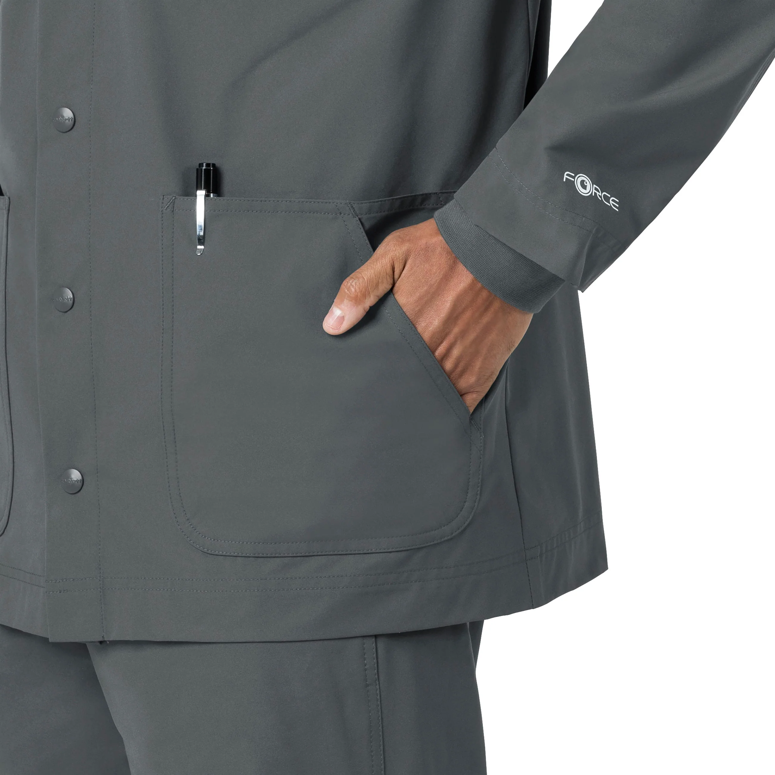 Carhartt Force Essentials Unisex Chore Coat - Pewter - Image 13