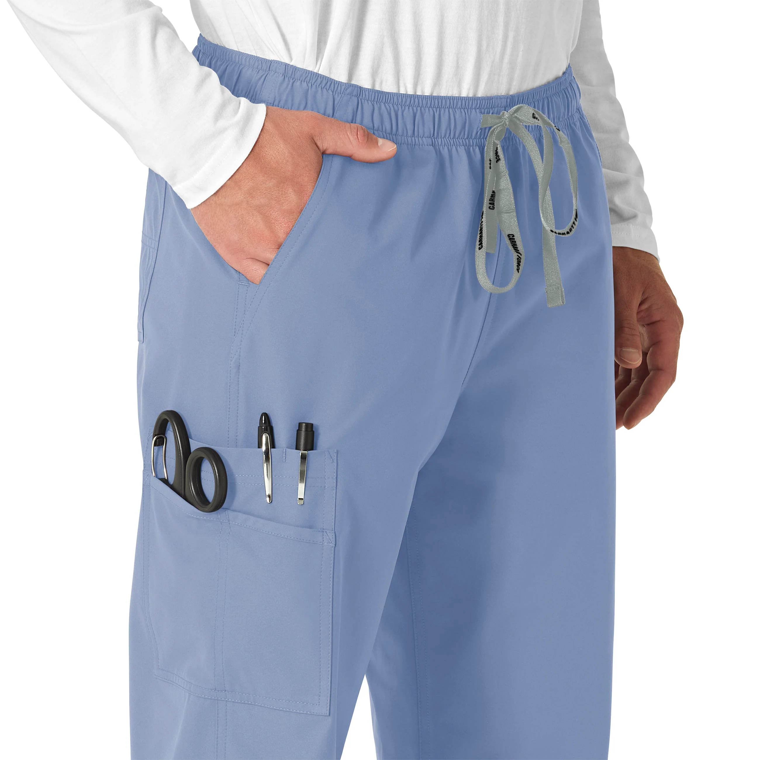 Carhartt Force Essentials Unisex Elastic Waist Cargo Scrub Pant - Ceil Blue - Image 5