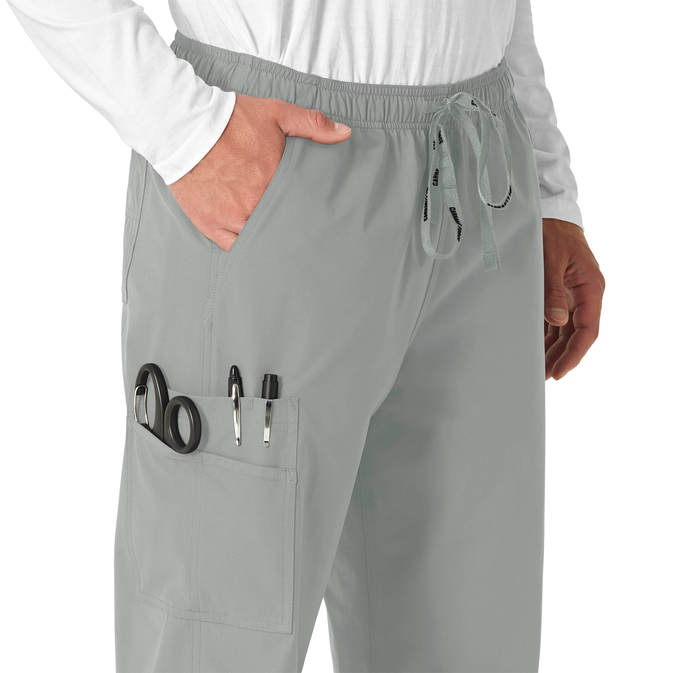 Carhartt Force Essentials Unisex Elastic Waist Cargo Scrub Pant - Grey - Image 5