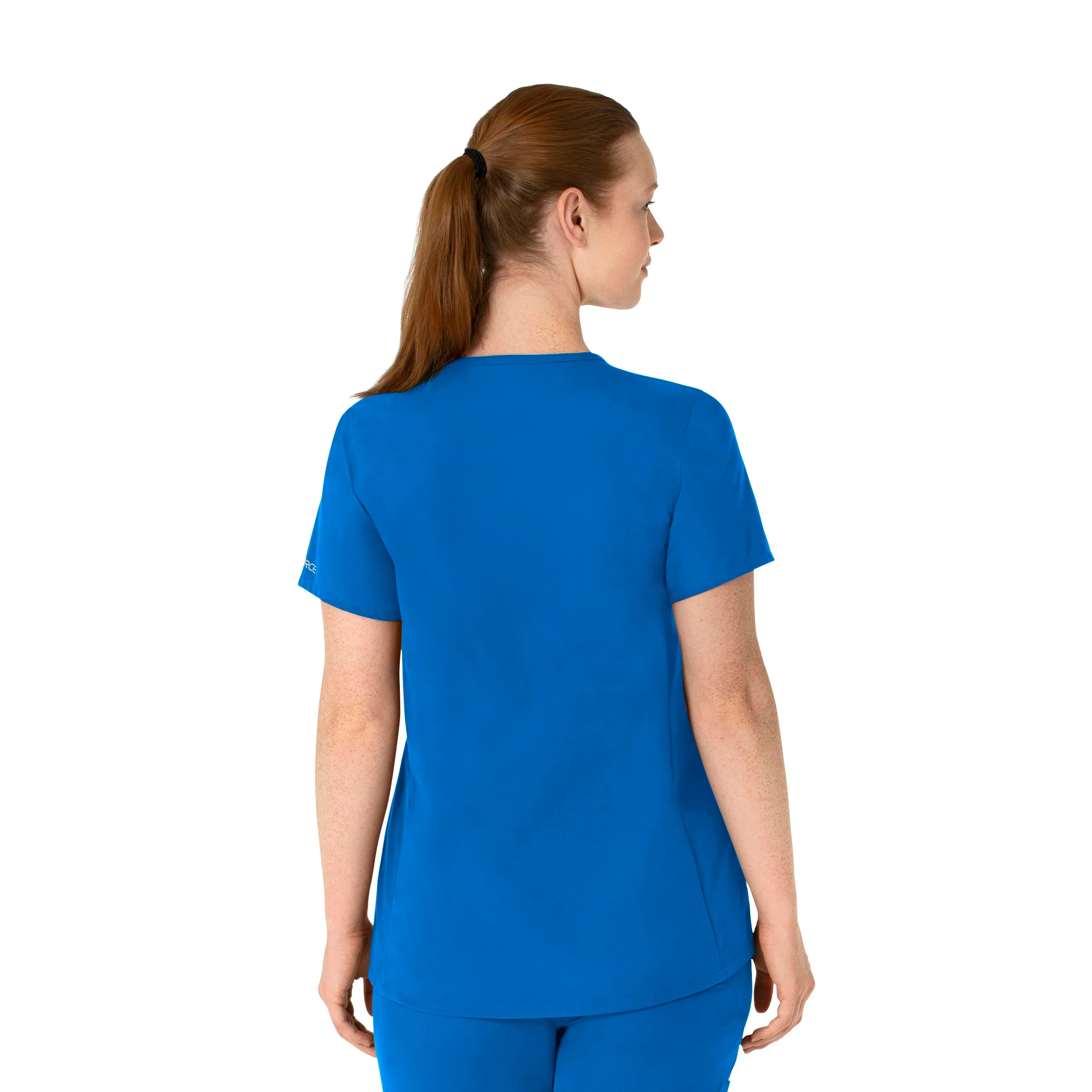 Carhartt Force Essentials Women's Henley Maternity Scrub Top - Royal - Image 2