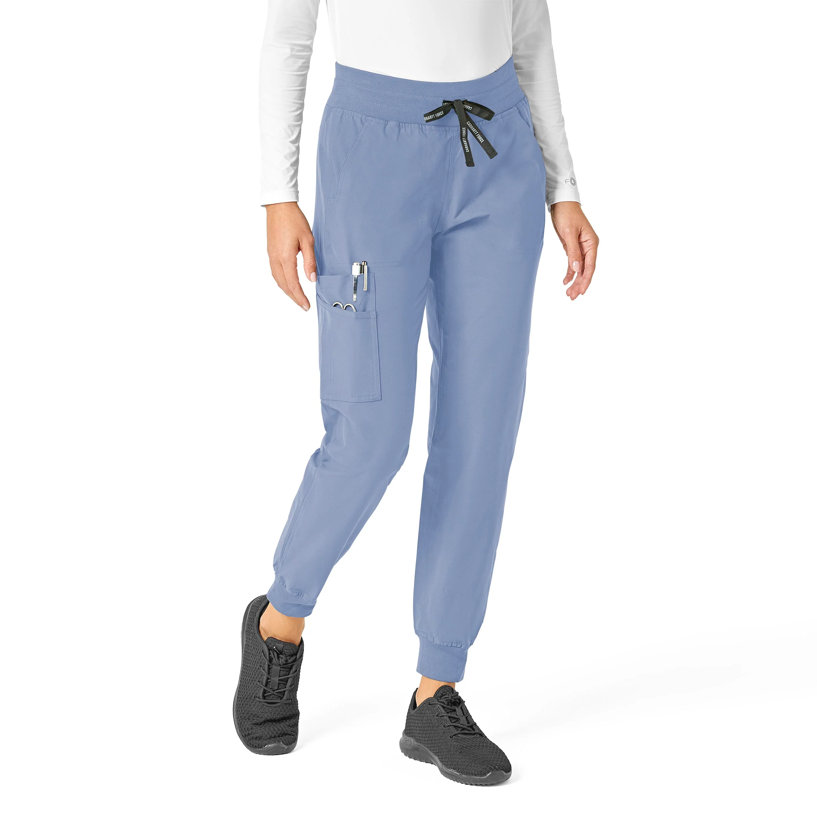 Carhartt Force Essentials Women's Jogger Scrub Pant - Ceil Blue - Image 4