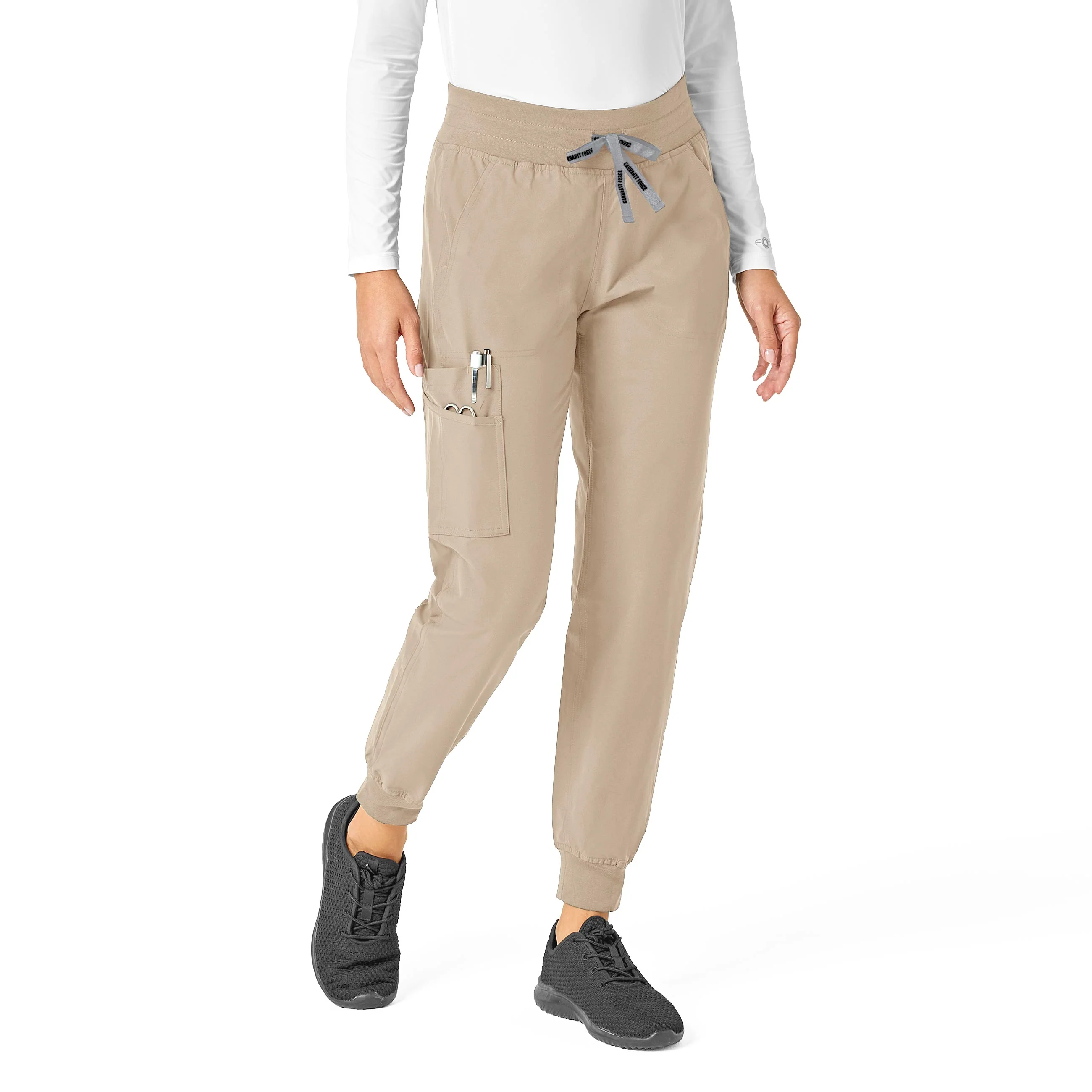 Carhartt Force Essentials Women's Jogger Scrub Pant - Khaki - Image 4