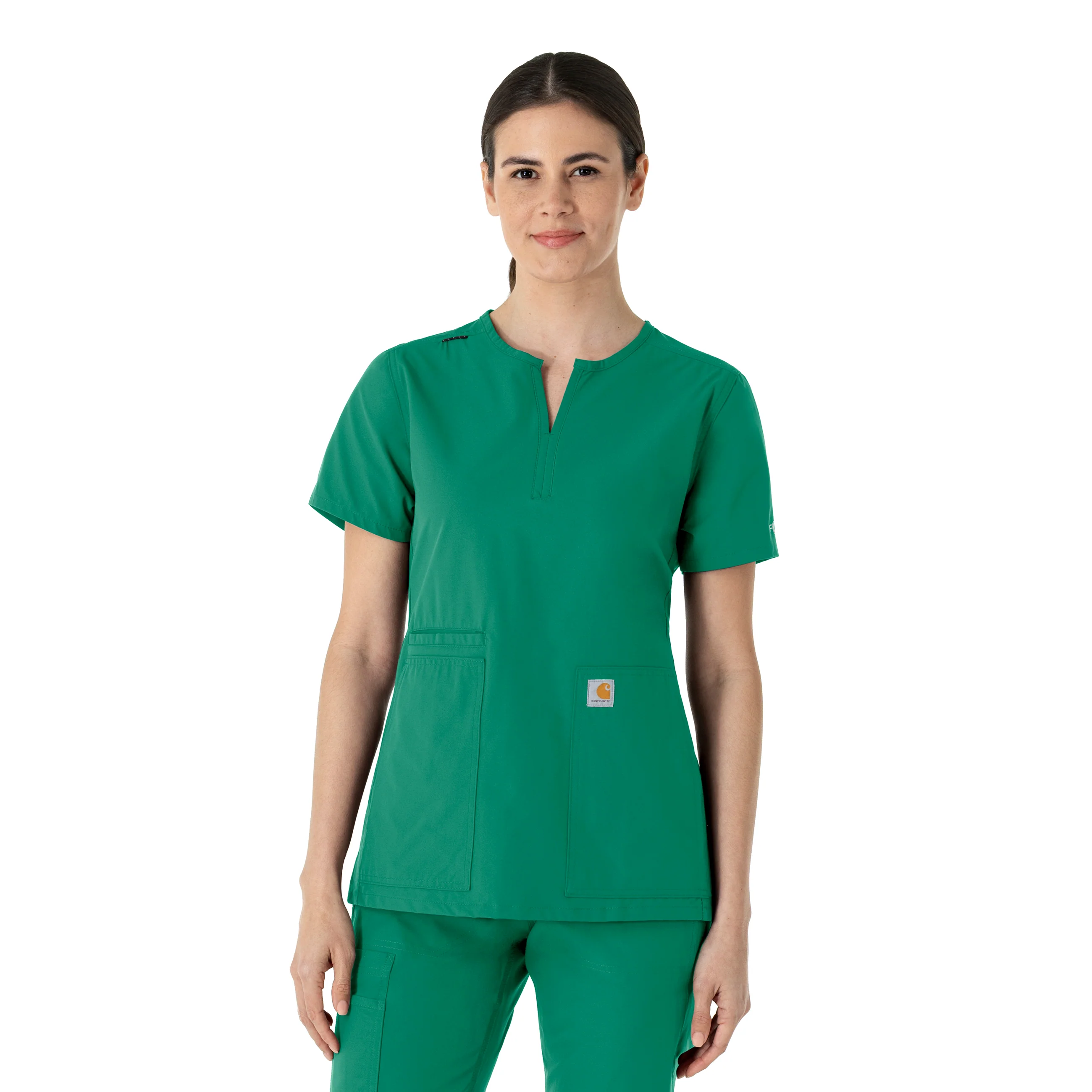 Carhartt Force Essentials Women's Notch Neck Tunic Scrub Top - Hunter