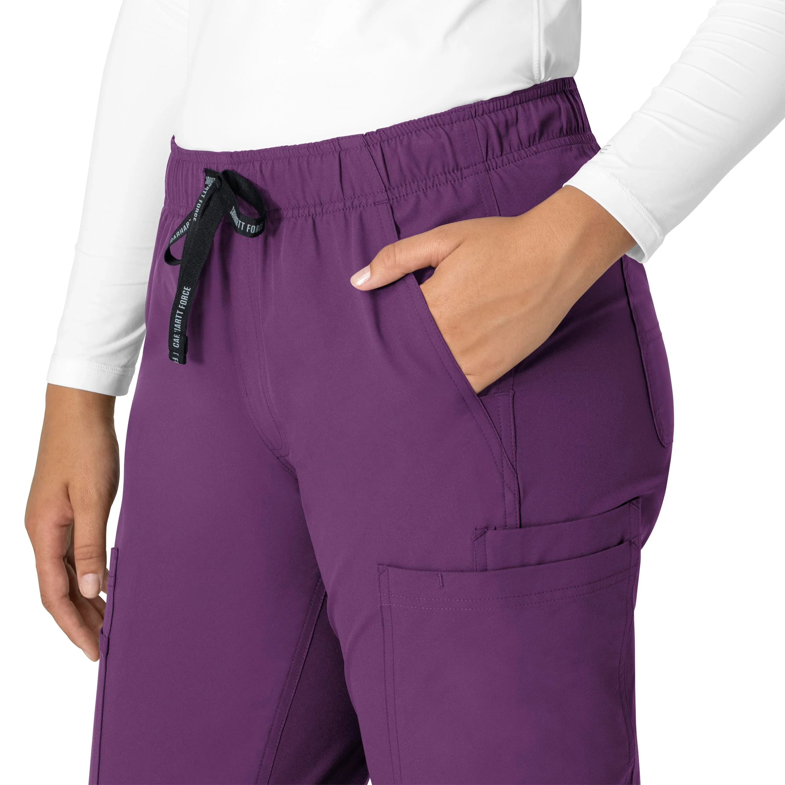 Carhartt Force Essentials Women's Straight Leg Scrub Pant - Eggplant - Image 5