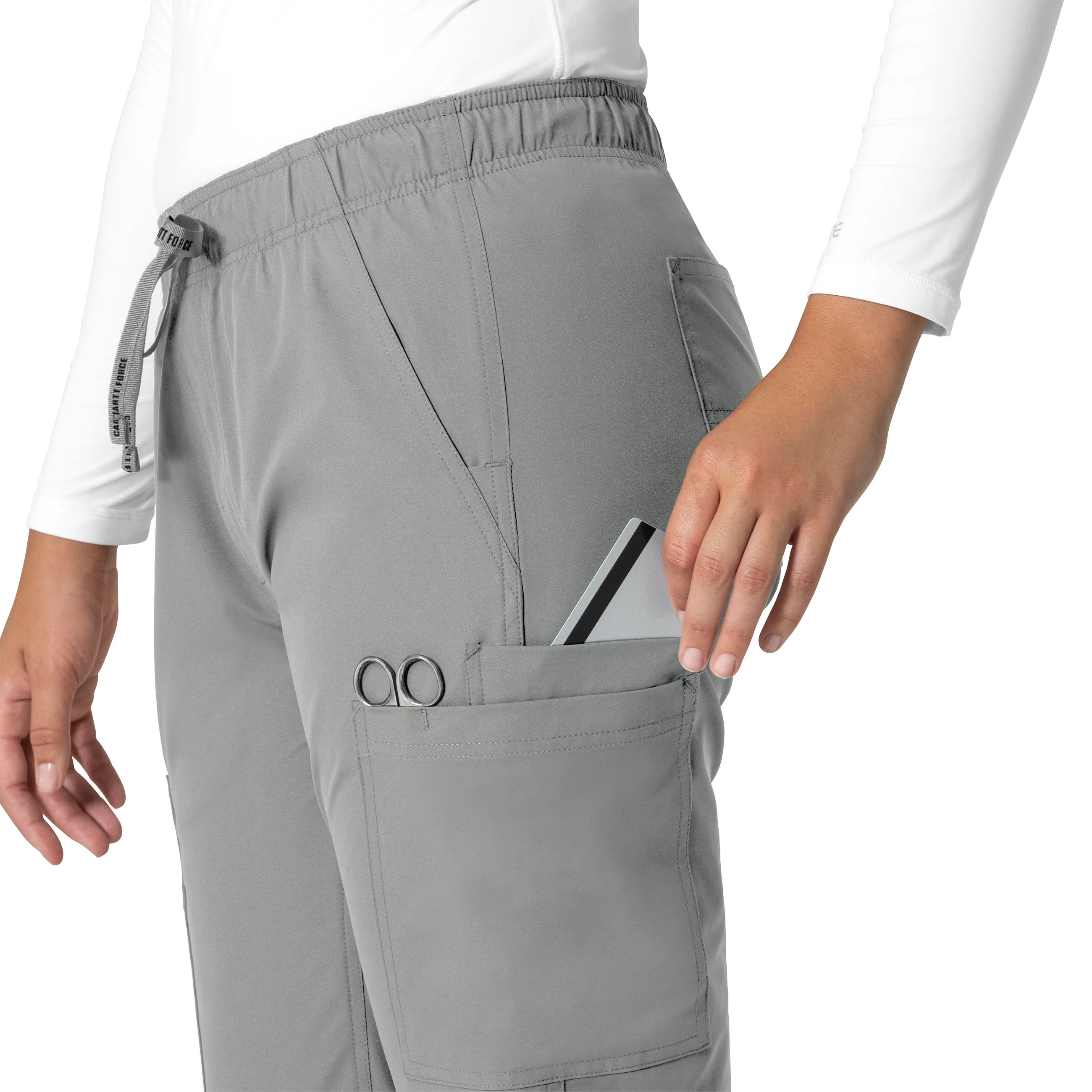 Carhartt Force Essentials Women's Straight Leg Scrub Pant - Grey - Image 6