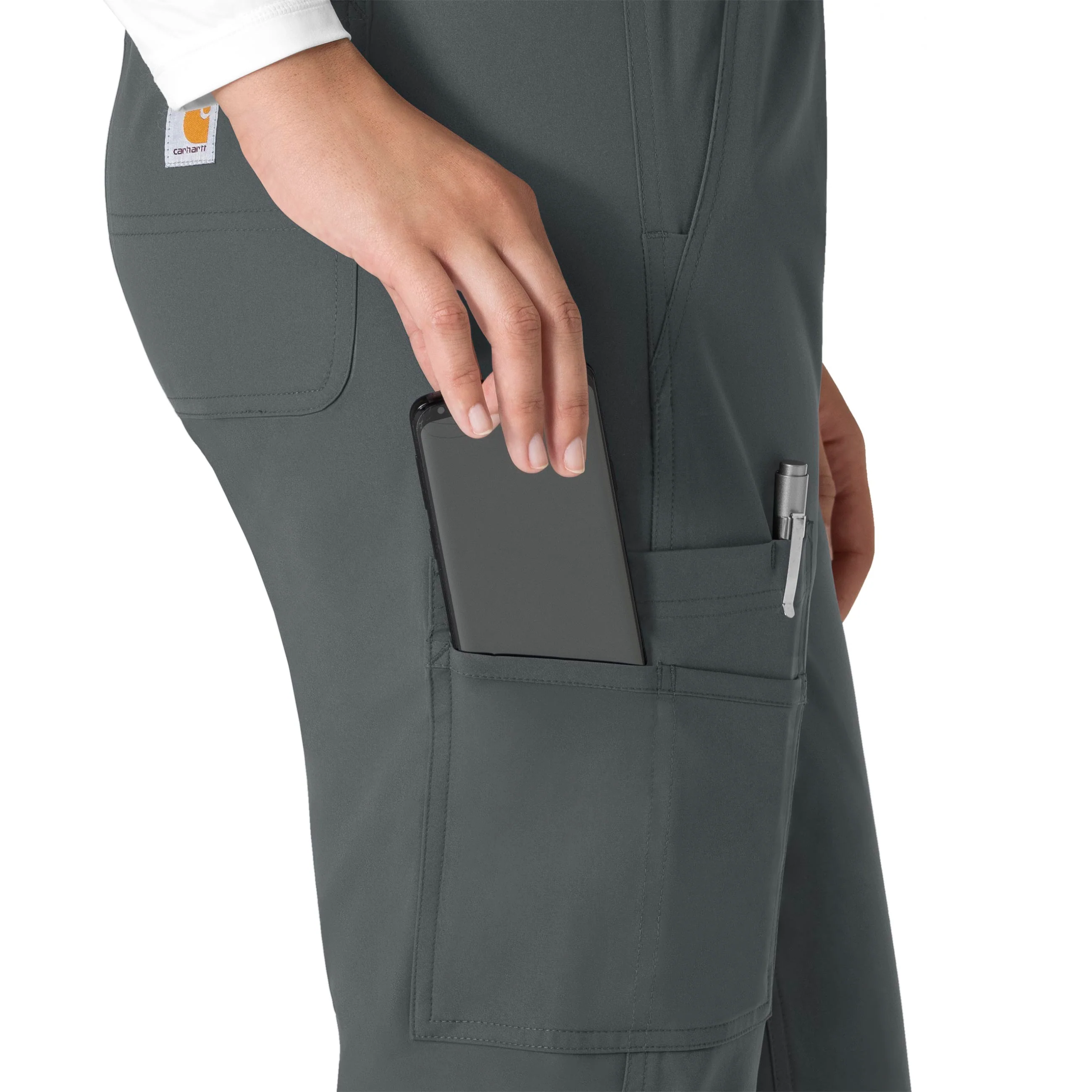 Carhartt Force Essentials Women's Straight Leg Scrub Pant - Pewter - Image 7