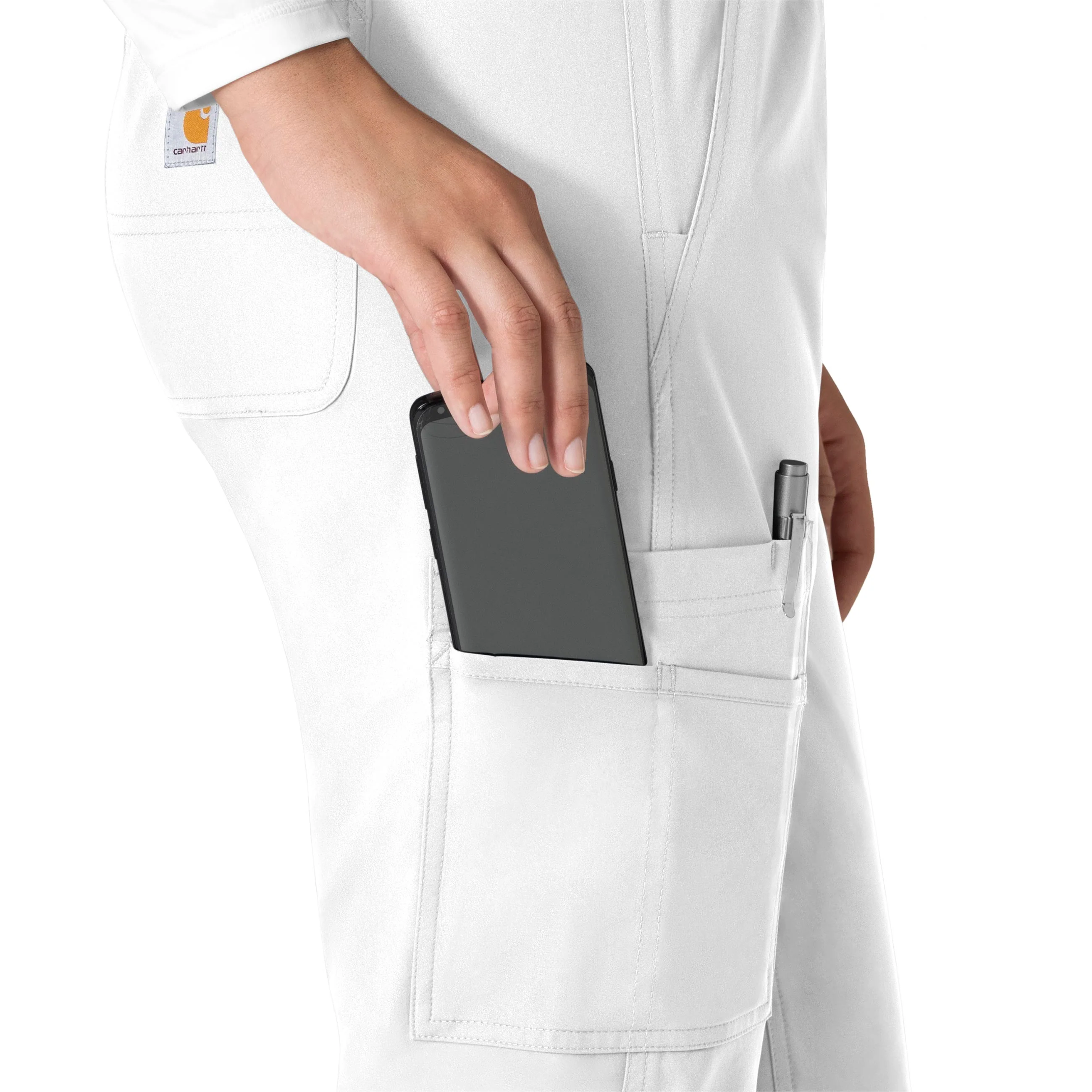 Carhartt Force Essentials Women's Straight Leg Scrub Pant - White - Image 7