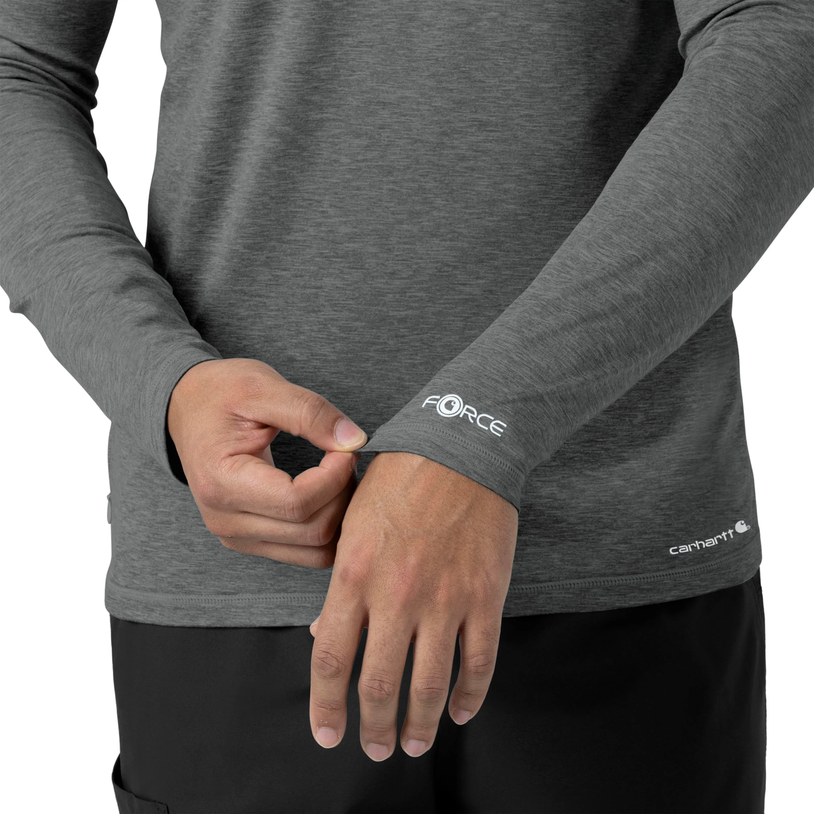 Carhartt Force Men's Long Sleeve Tee - Pewter Heather - Image 7