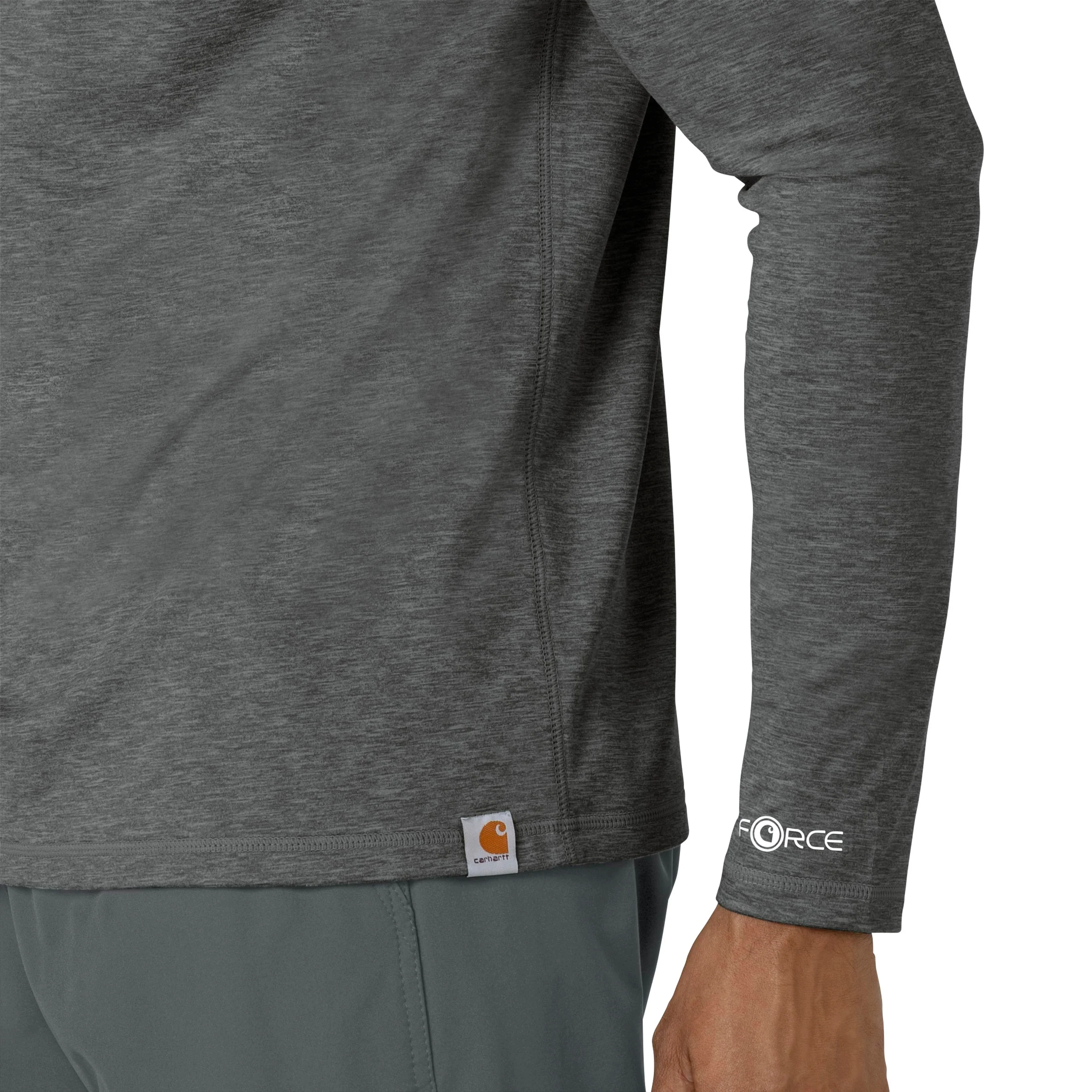 Carhartt Force Men's Long Sleeve Tee - Pewter Heather - Image 9