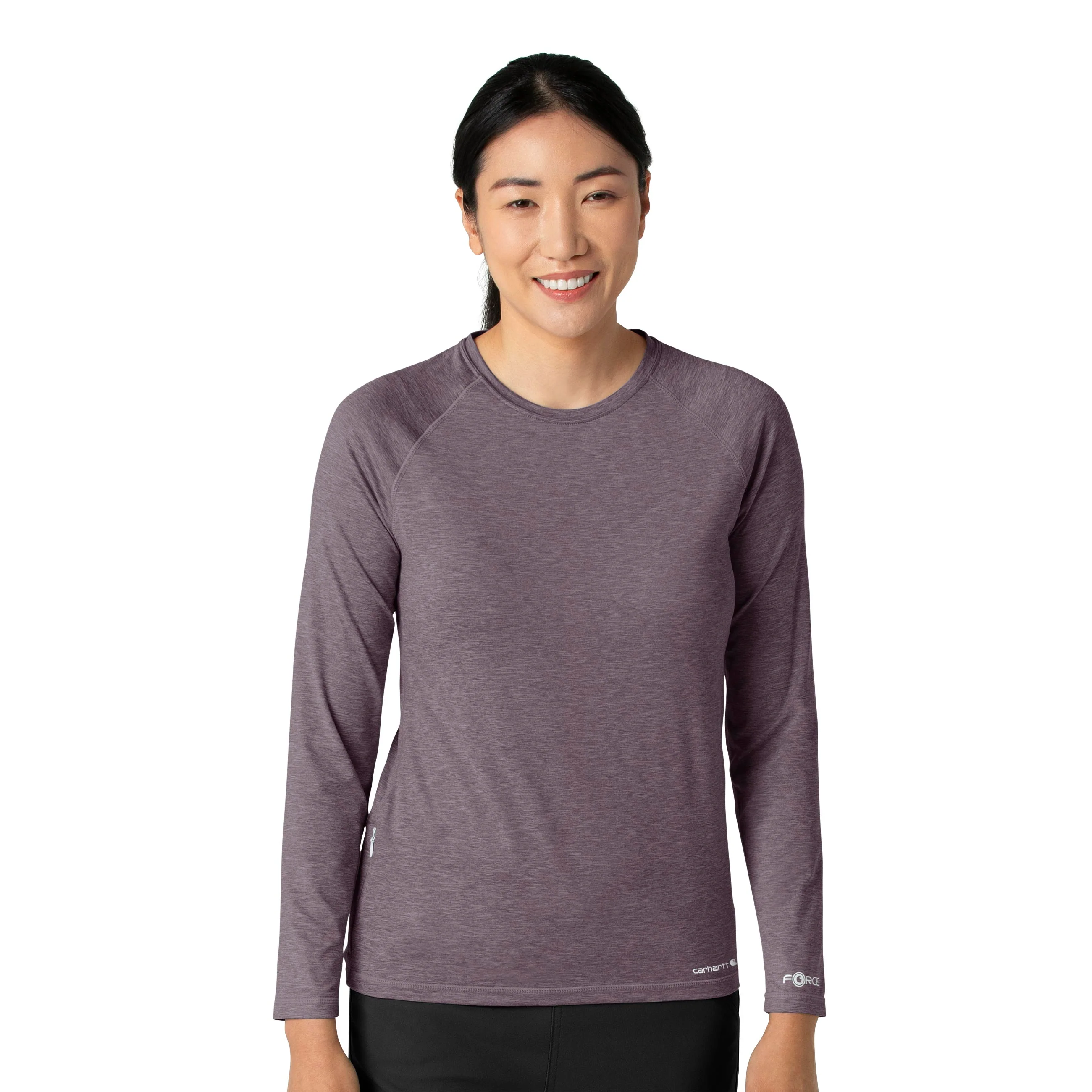 Carhartt Force Women's Performance Long Sleeve Tee - Black Plum Heather
