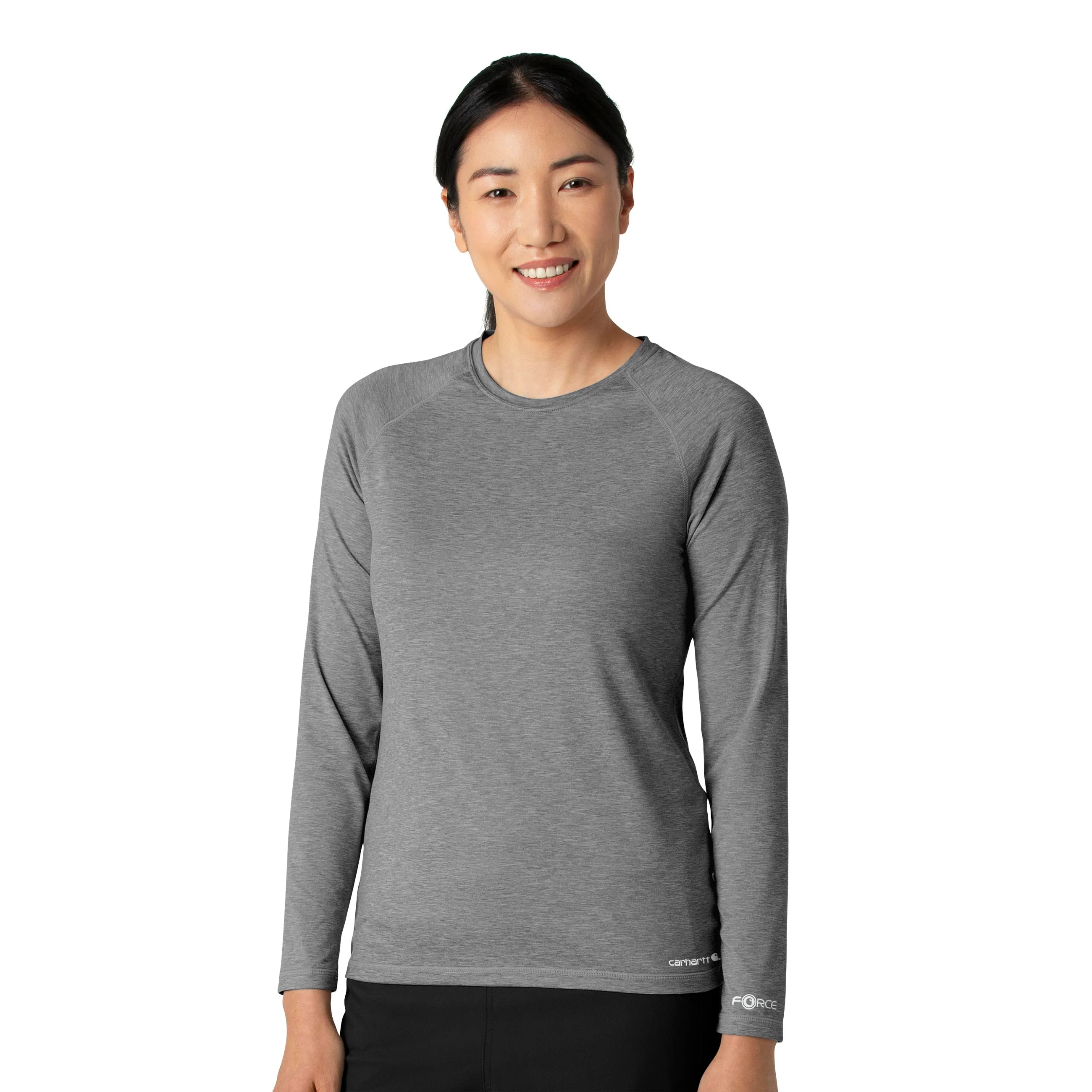 Carhartt Force Women's Performance Long Sleeve Tee - Grey Heather - Image 4