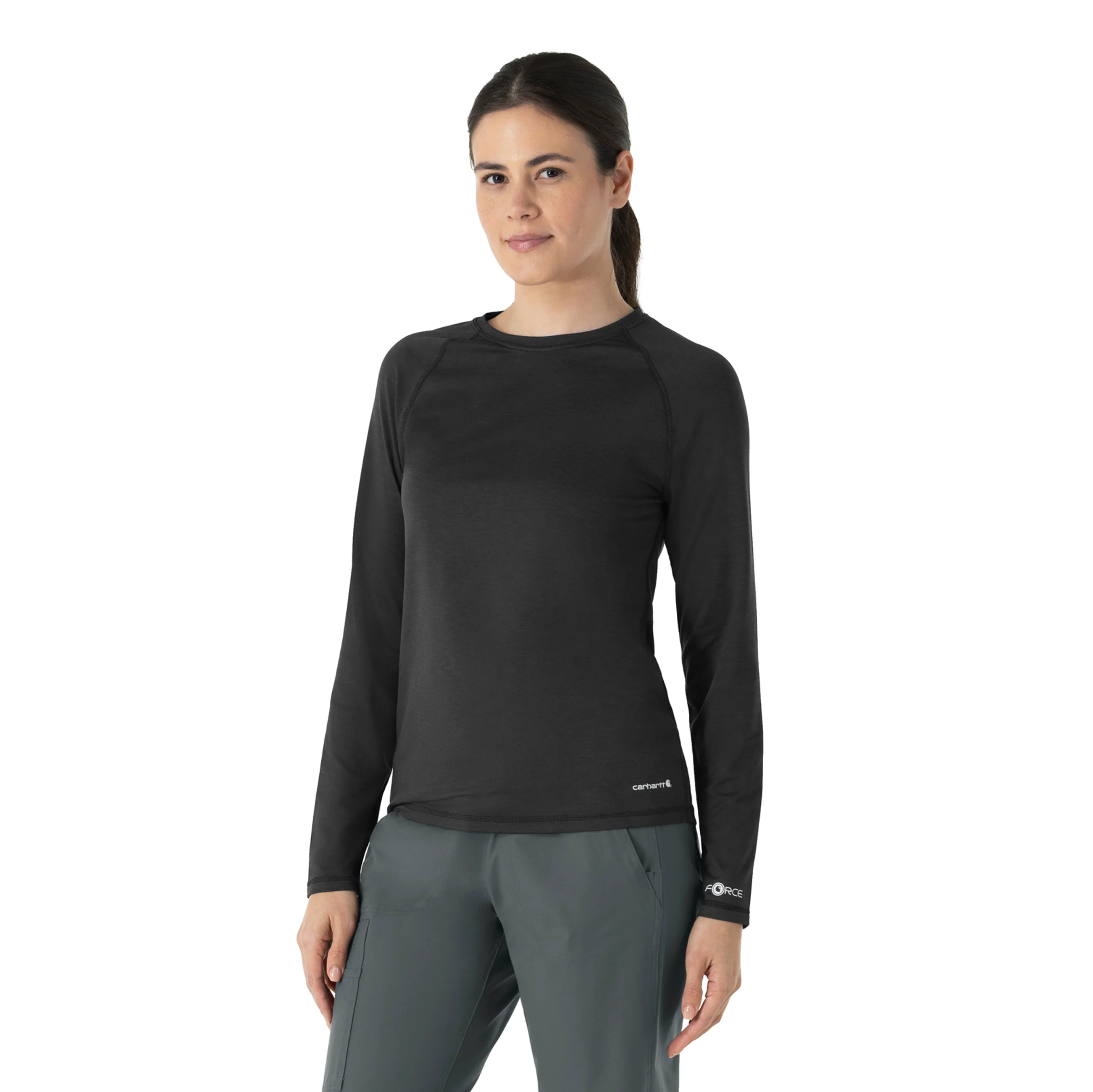 Carhartt Force Women's Performance Long Sleeve Tee - Black Heather - Image 4