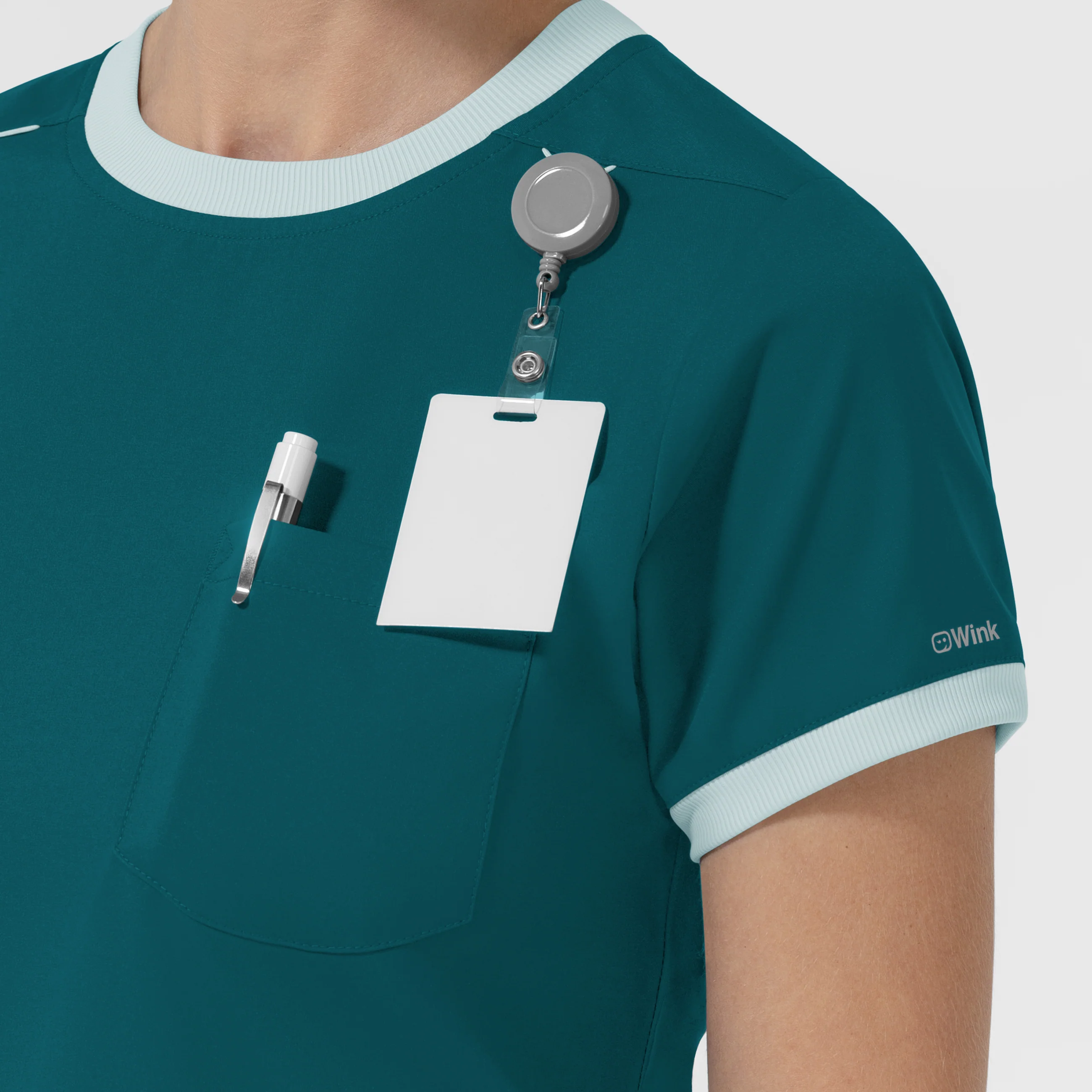 Boundless Women's Classic Scrub Tee - Caribbean and Sky Blue - Image 7