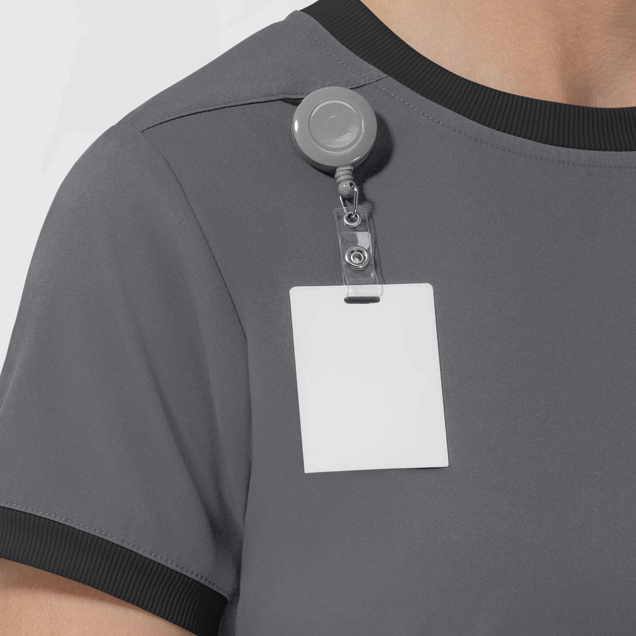 Boundless Women's Classic Scrub Tee - Pewter and Black - Image 7