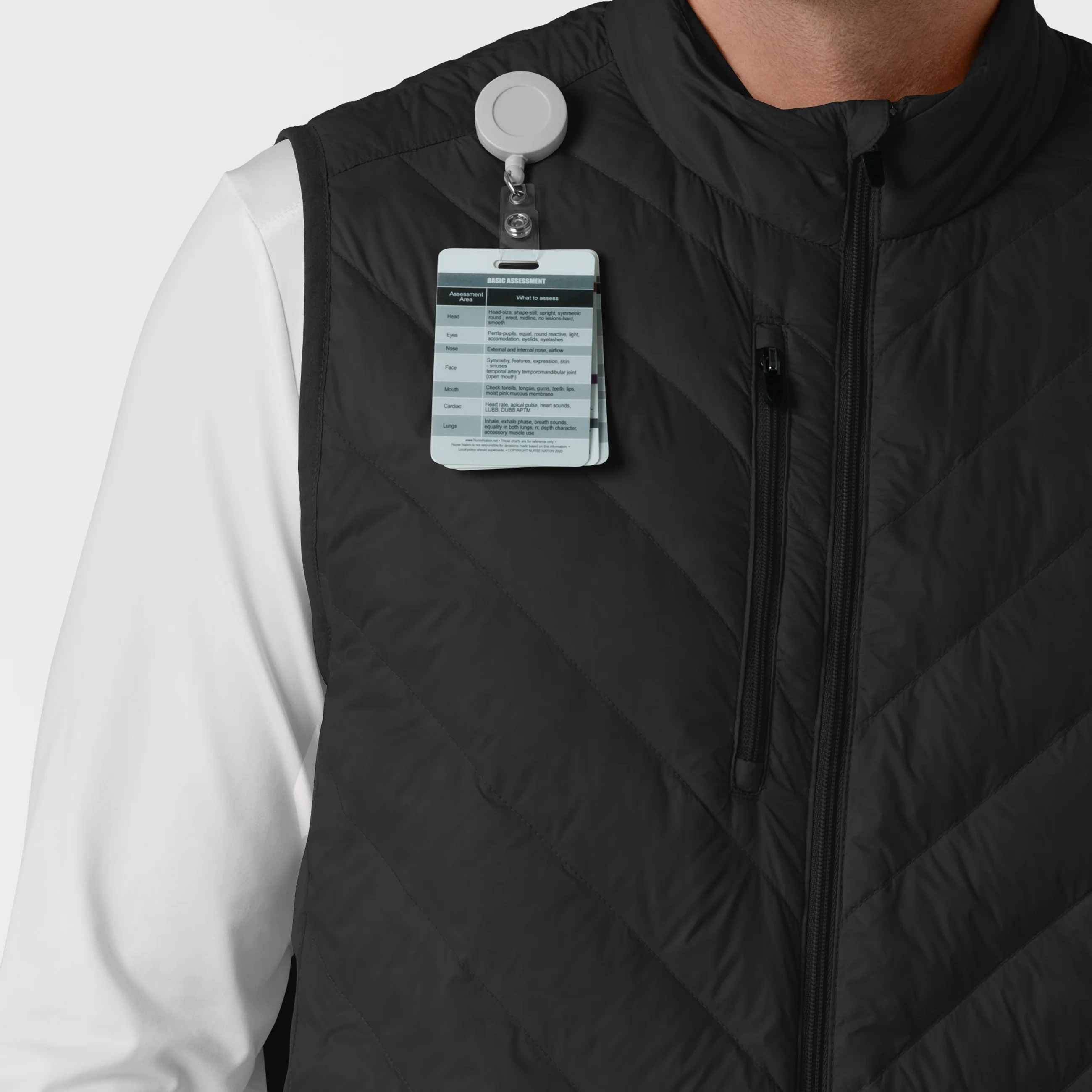 Men's Quilted Scrub Vest - Black - Image 7