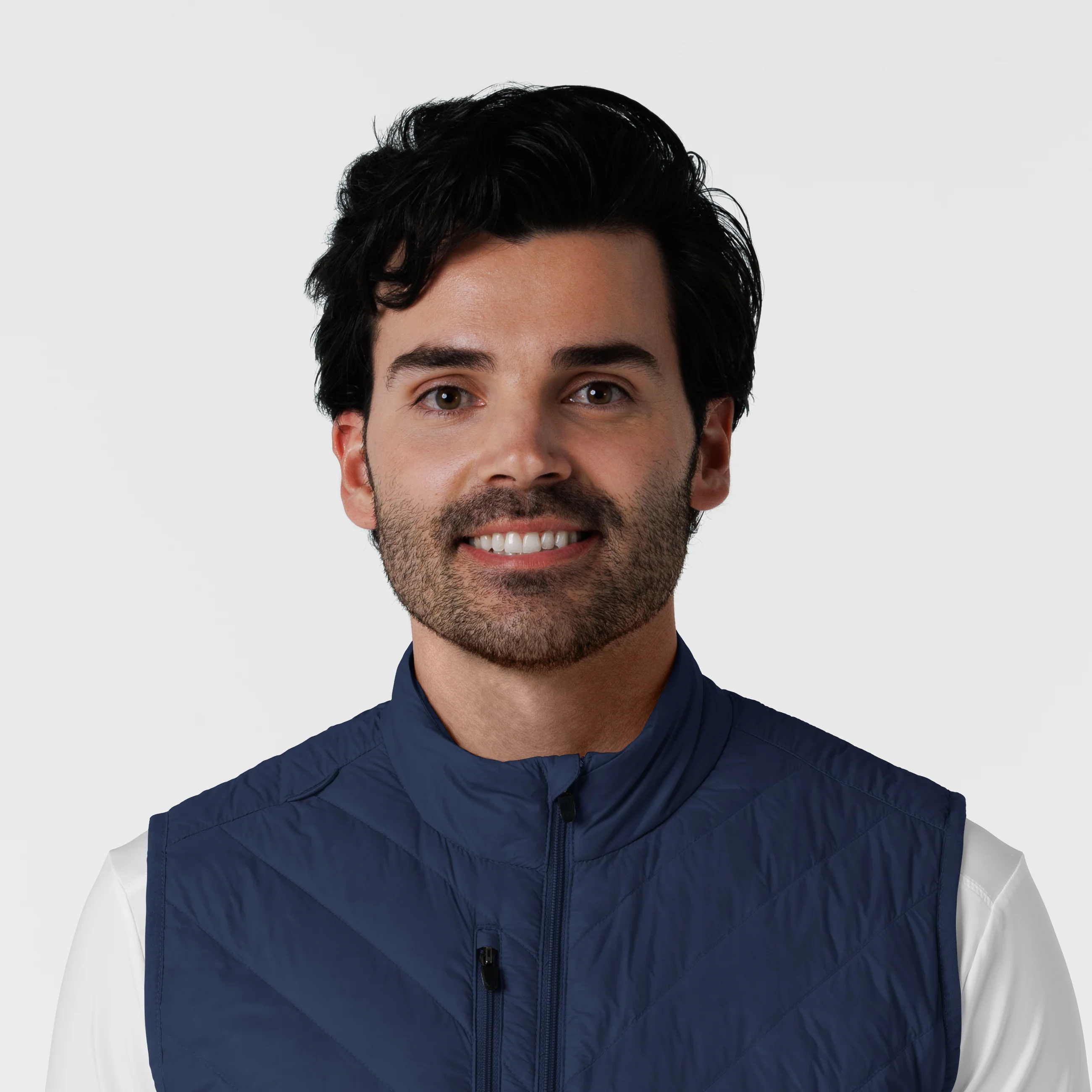 Men's Quilted Scrub Vest - Navy - Image 6