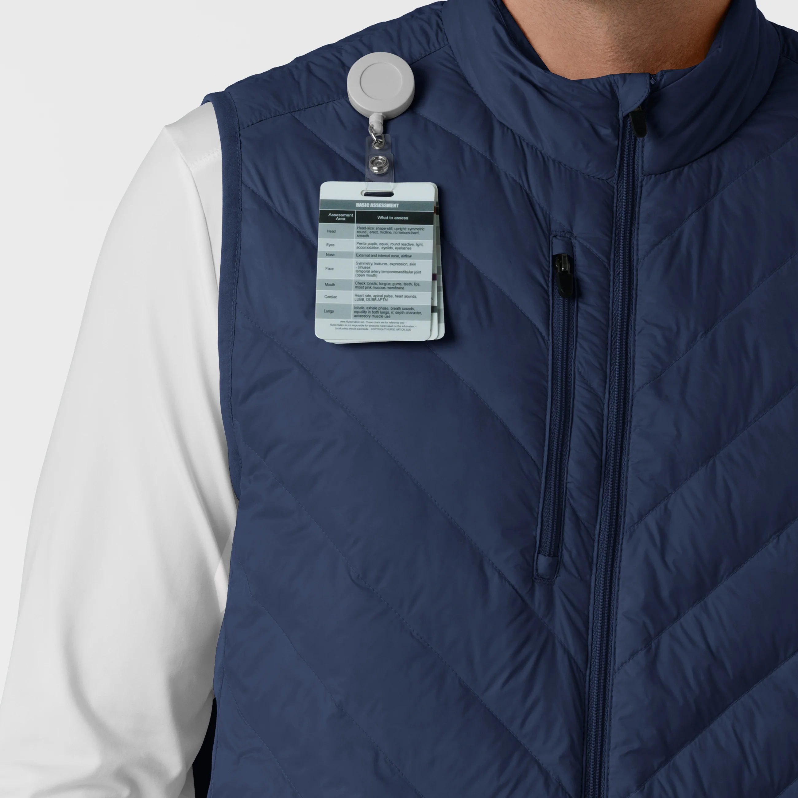 Men's Quilted Scrub Vest - Navy - Image 8