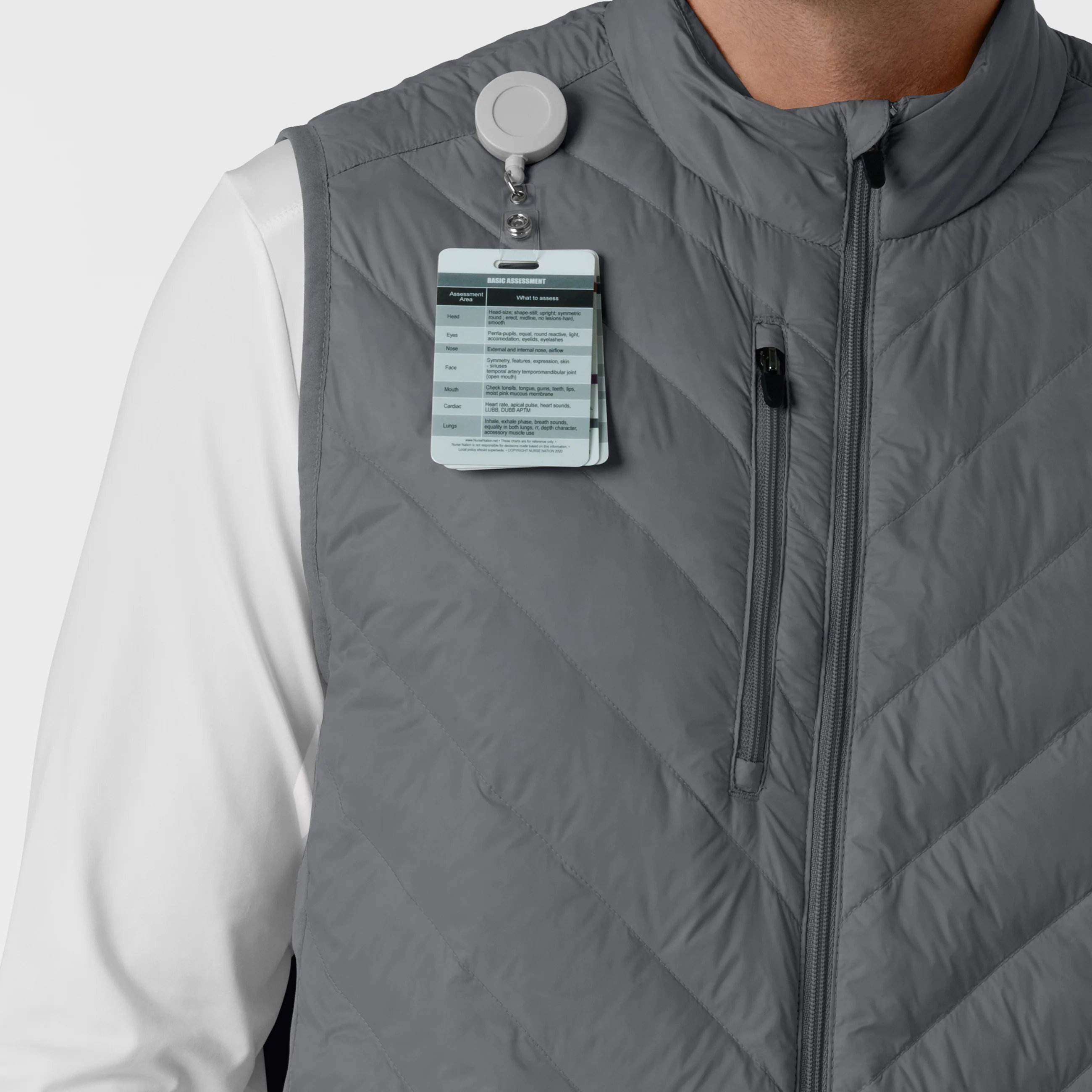 Men's Quilted Scrub Vest - Pewter - Image 7