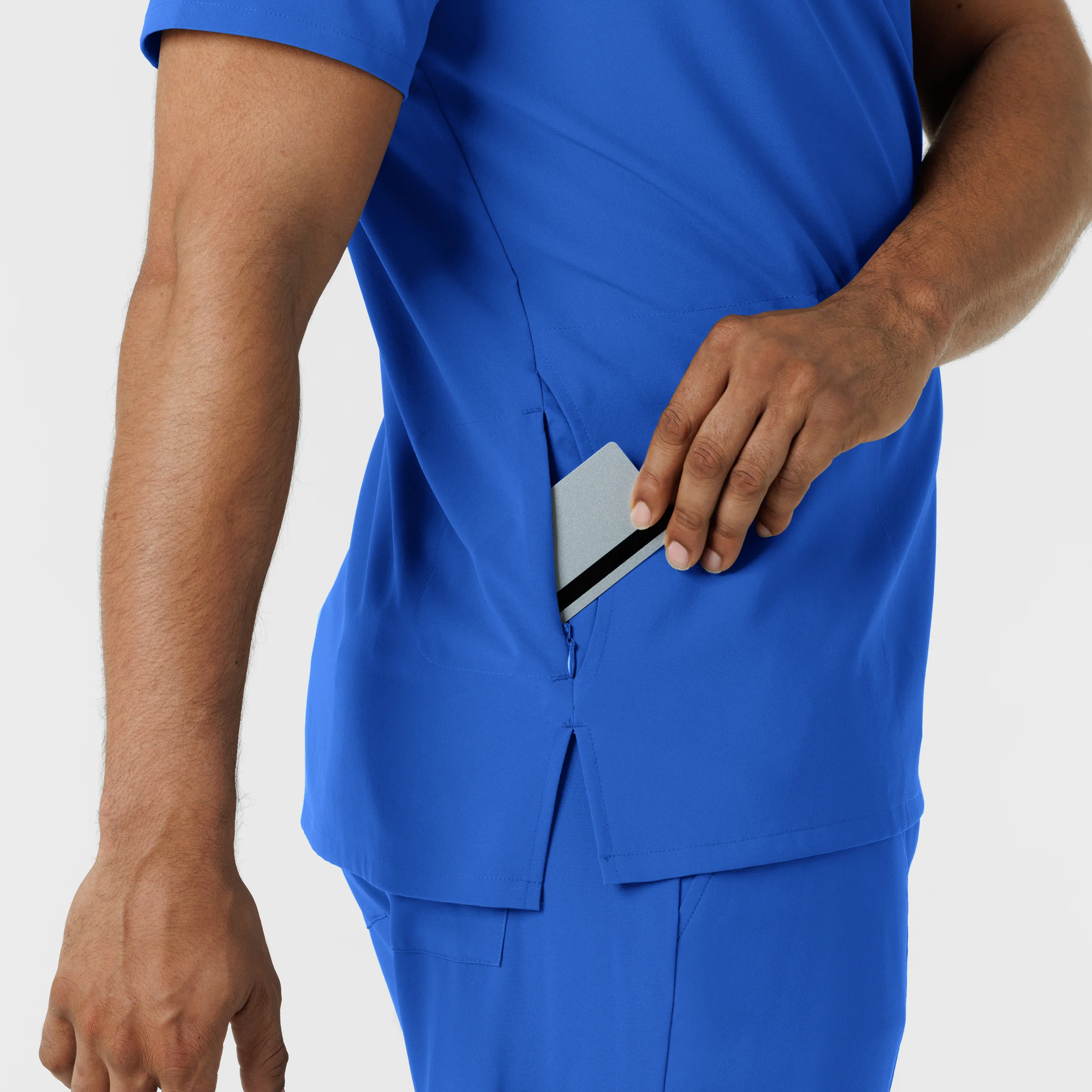 RENEW Men's V-Neck 5 Pocket Scrub Top - Royal - Image 11