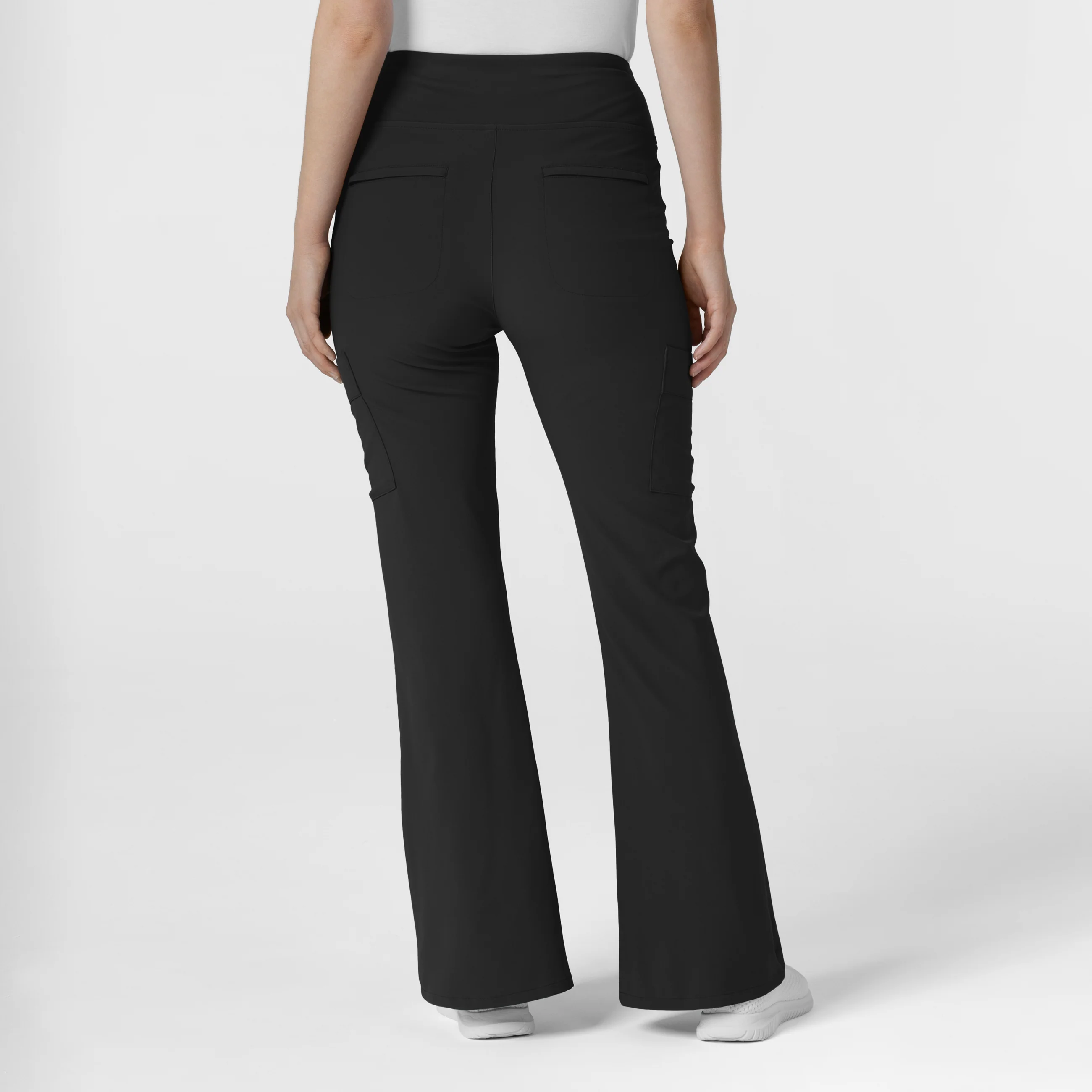 RENEW Women's Cargo Flare Scrub Pant - Black - Image 2