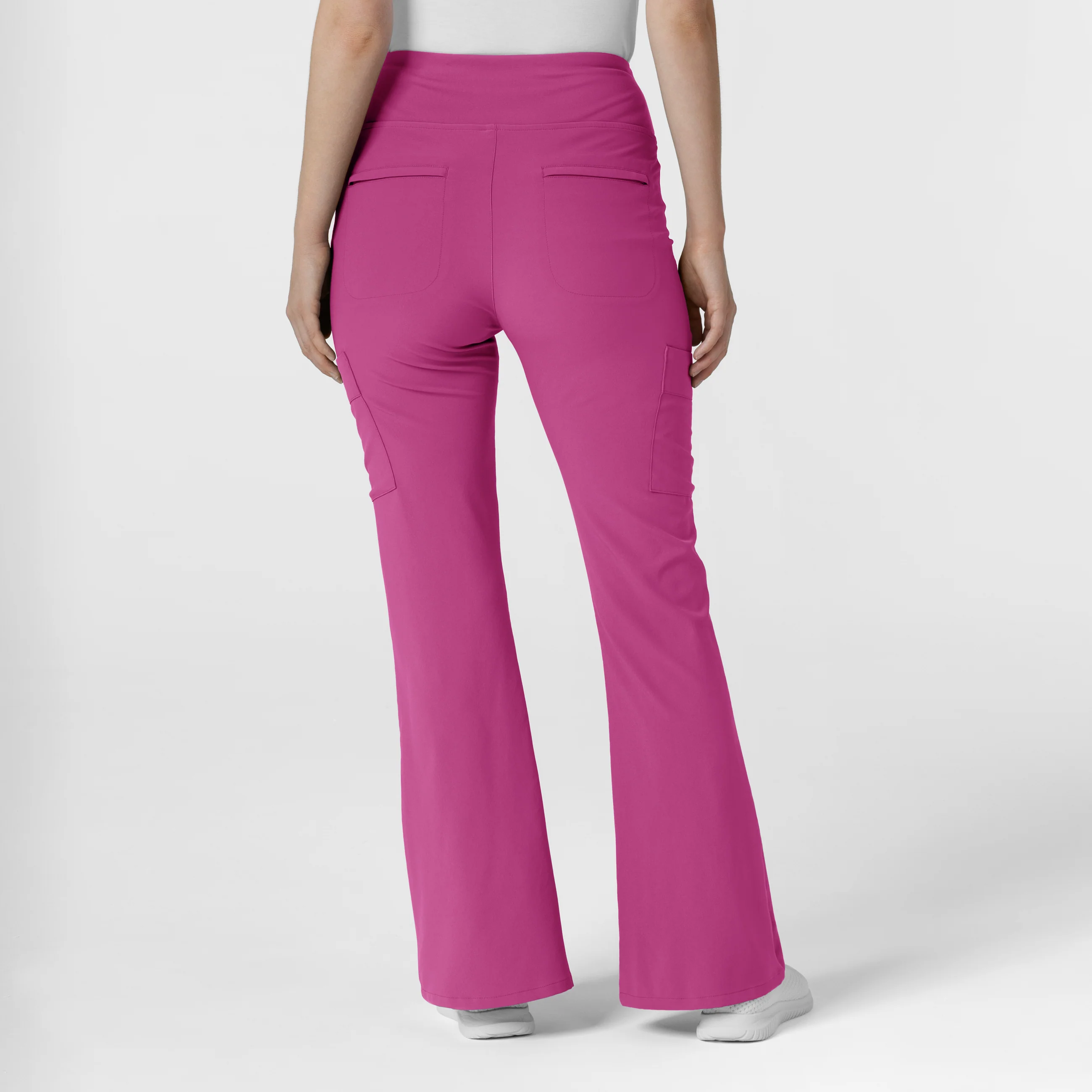 RENEW Women's Cargo Flare Scrub Pant - Raspberry - Image 2