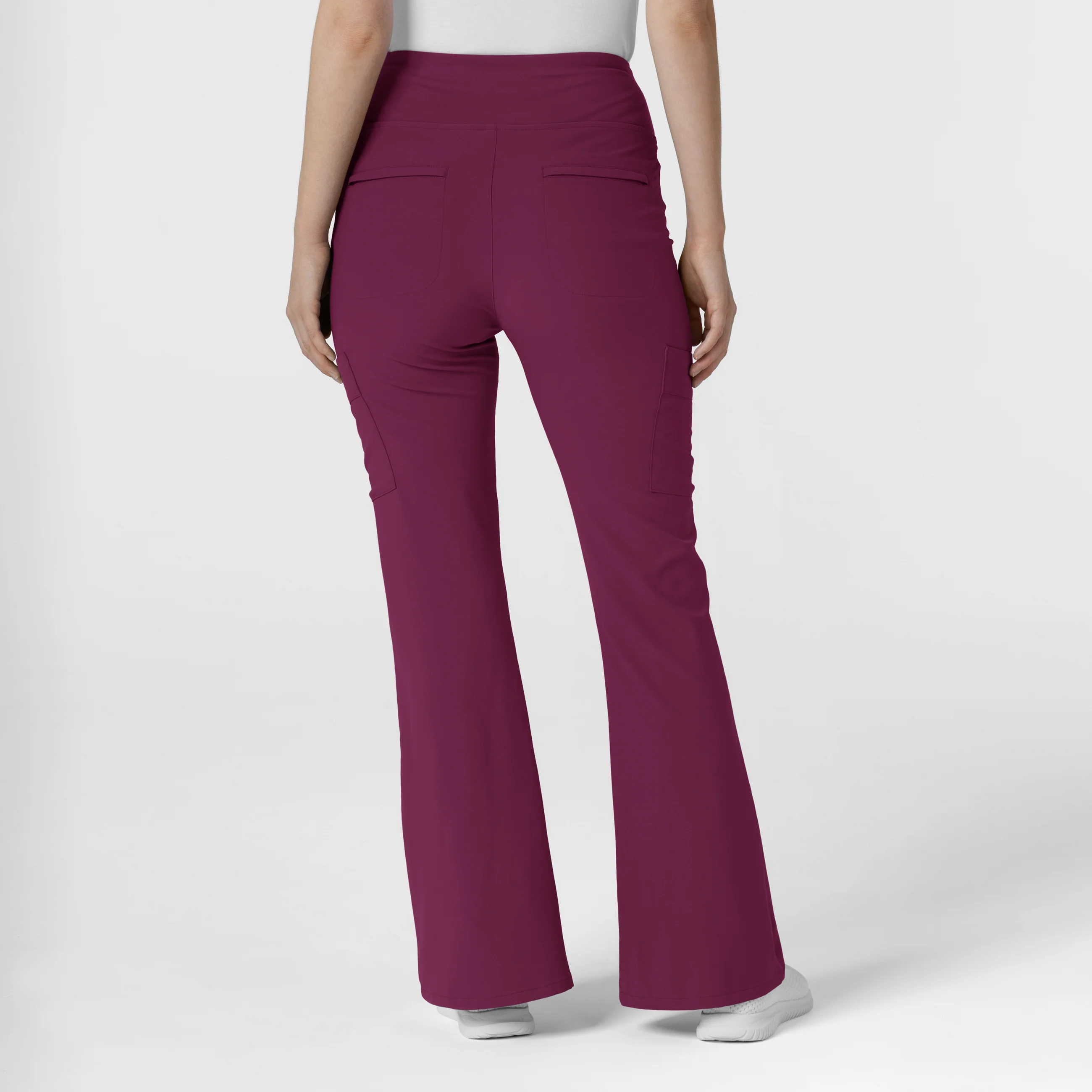 RENEW Women's Cargo Flare Scrub Pant - Wine - Image 2