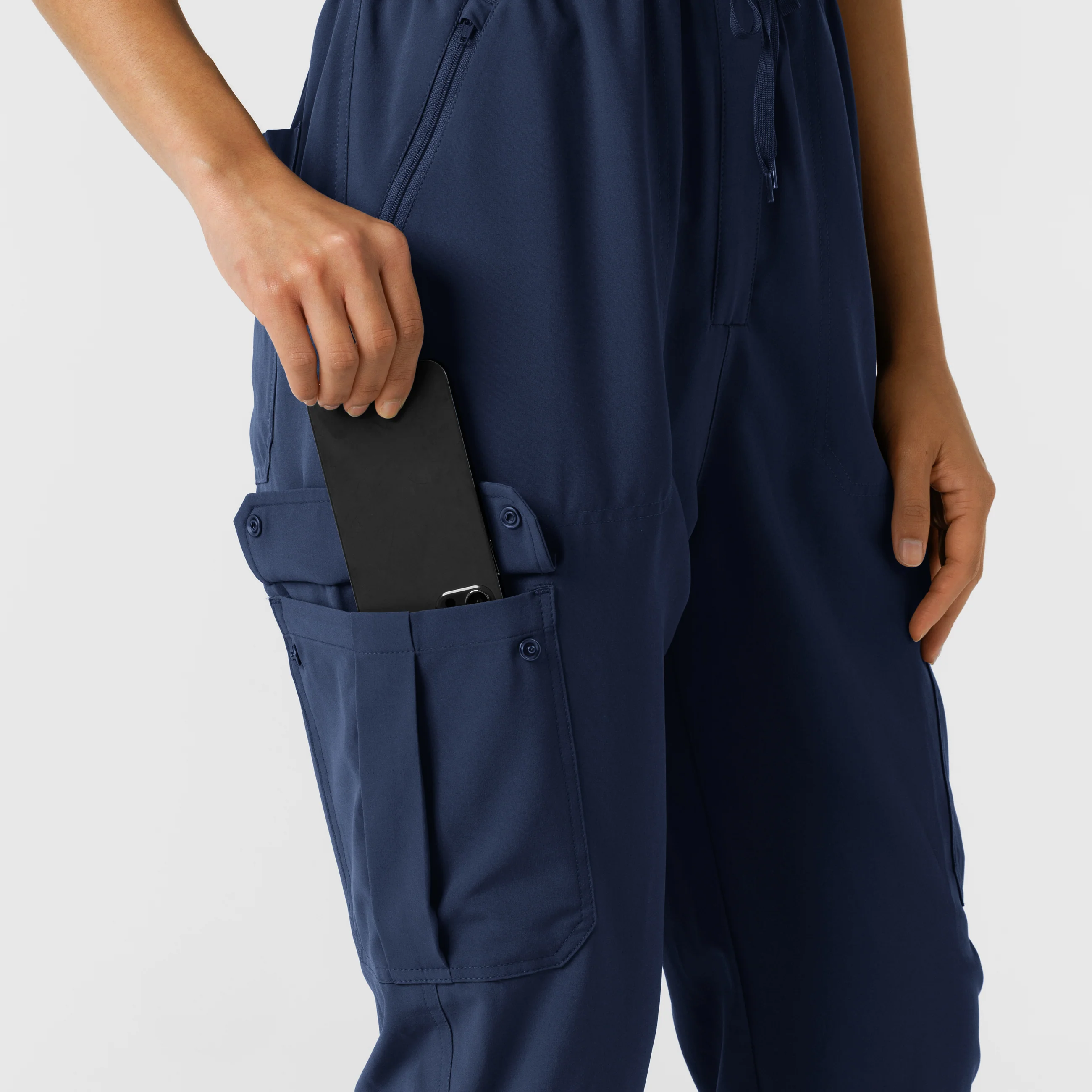 RENEW Women's Cargo Jogger Scrub Jumpsuit - Navy - Image 10
