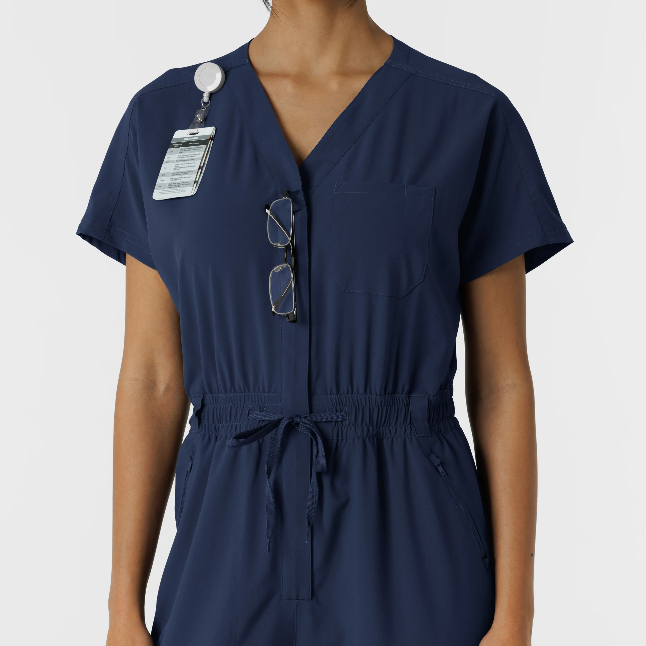 RENEW Women's Cargo Jogger Scrub Jumpsuit - Navy - Image 6