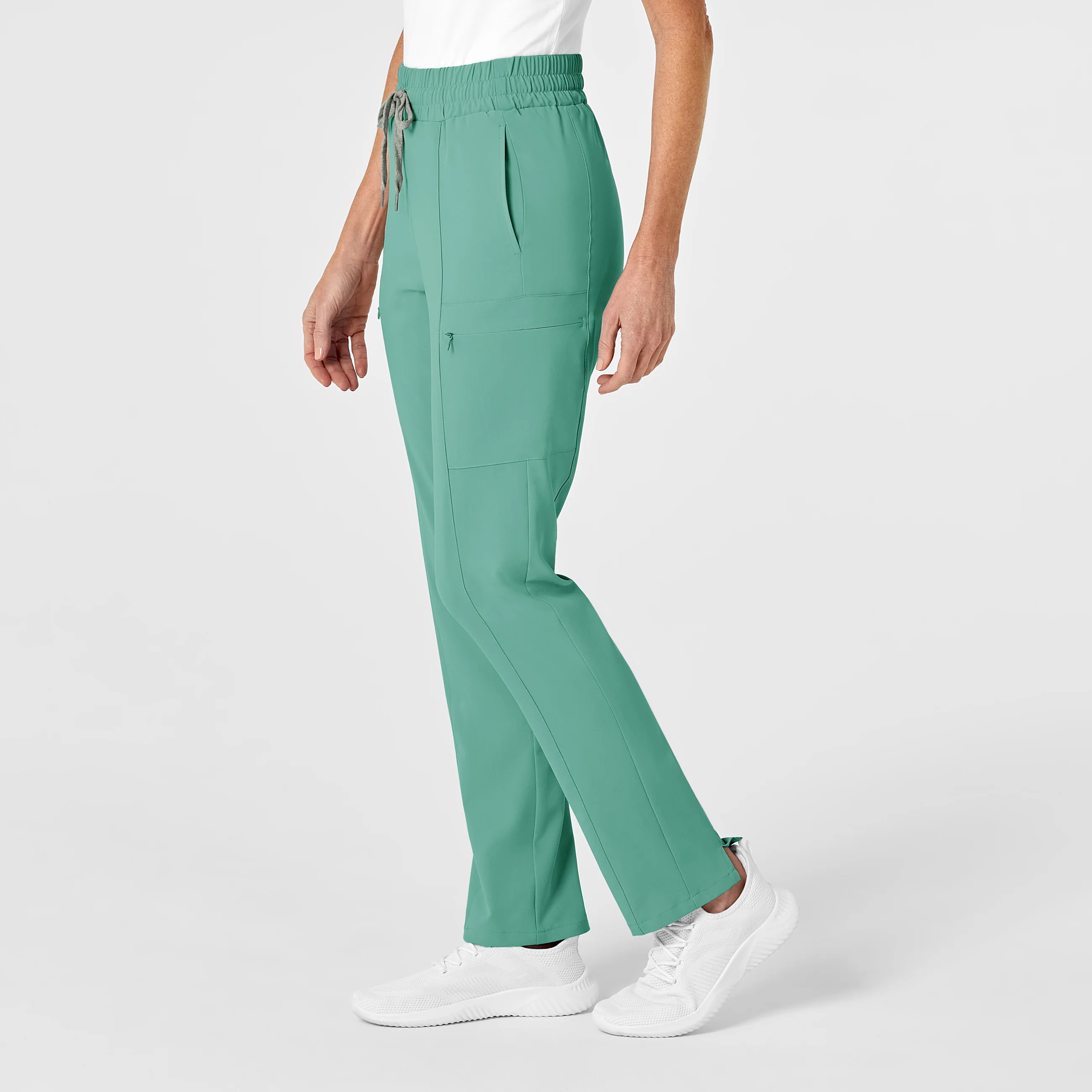 RENEW Women's High Waist Slim Leg Scrub Pant - Turquoise - Image 4