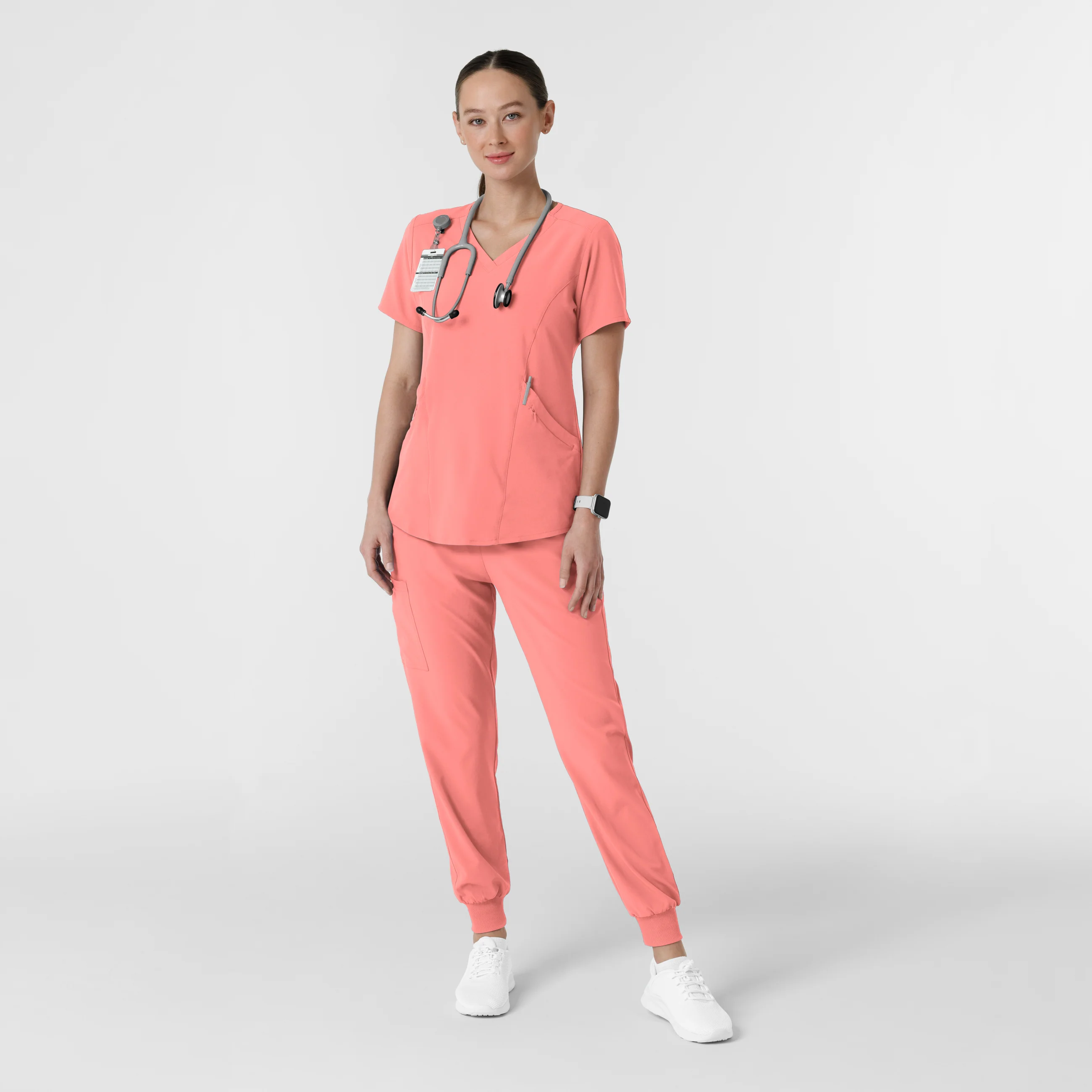 RENEW Women's V-Neck Scrub Top - Paradise Pink - Image 3