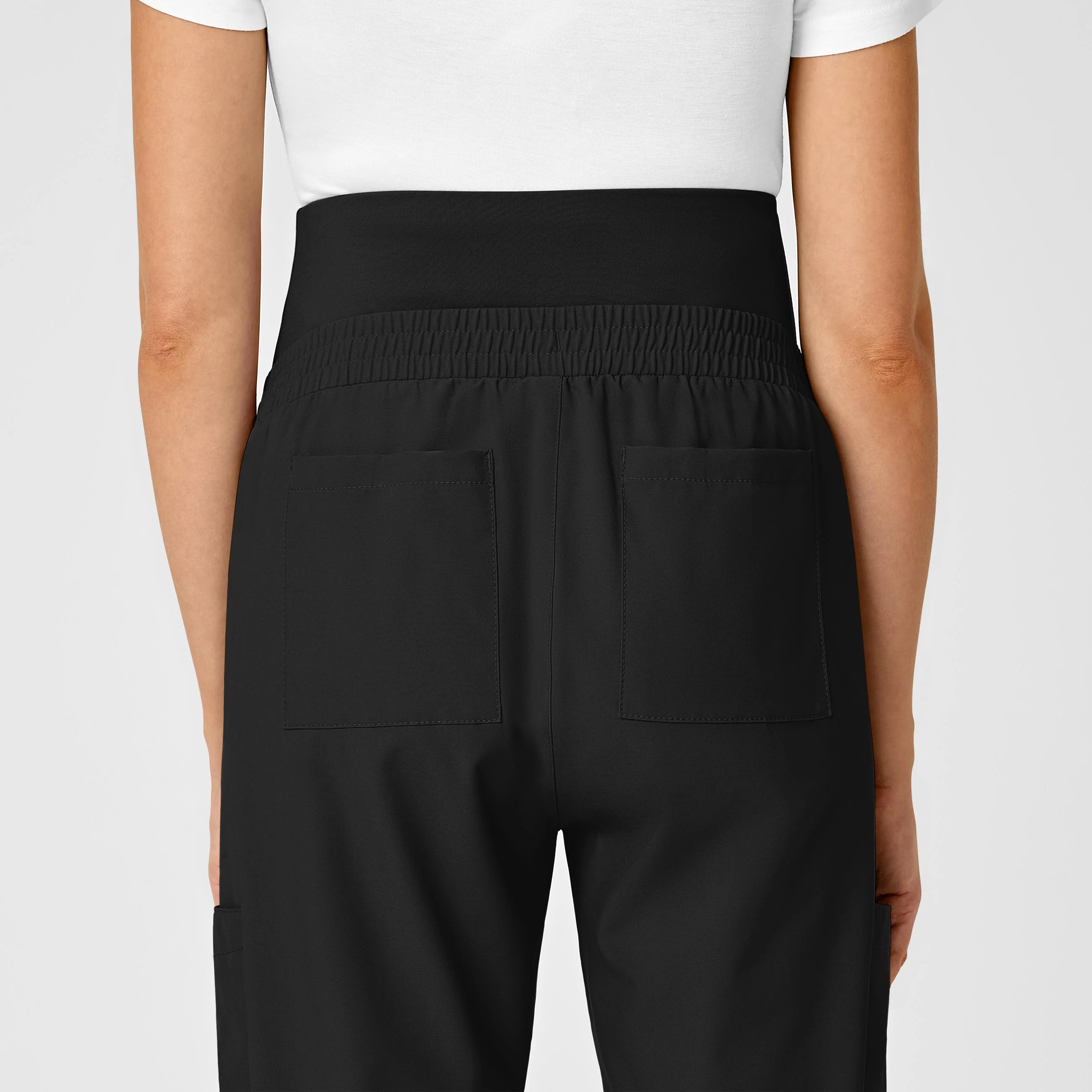 W123 Maternity Jogger Scrub Pant - Black - Image 8