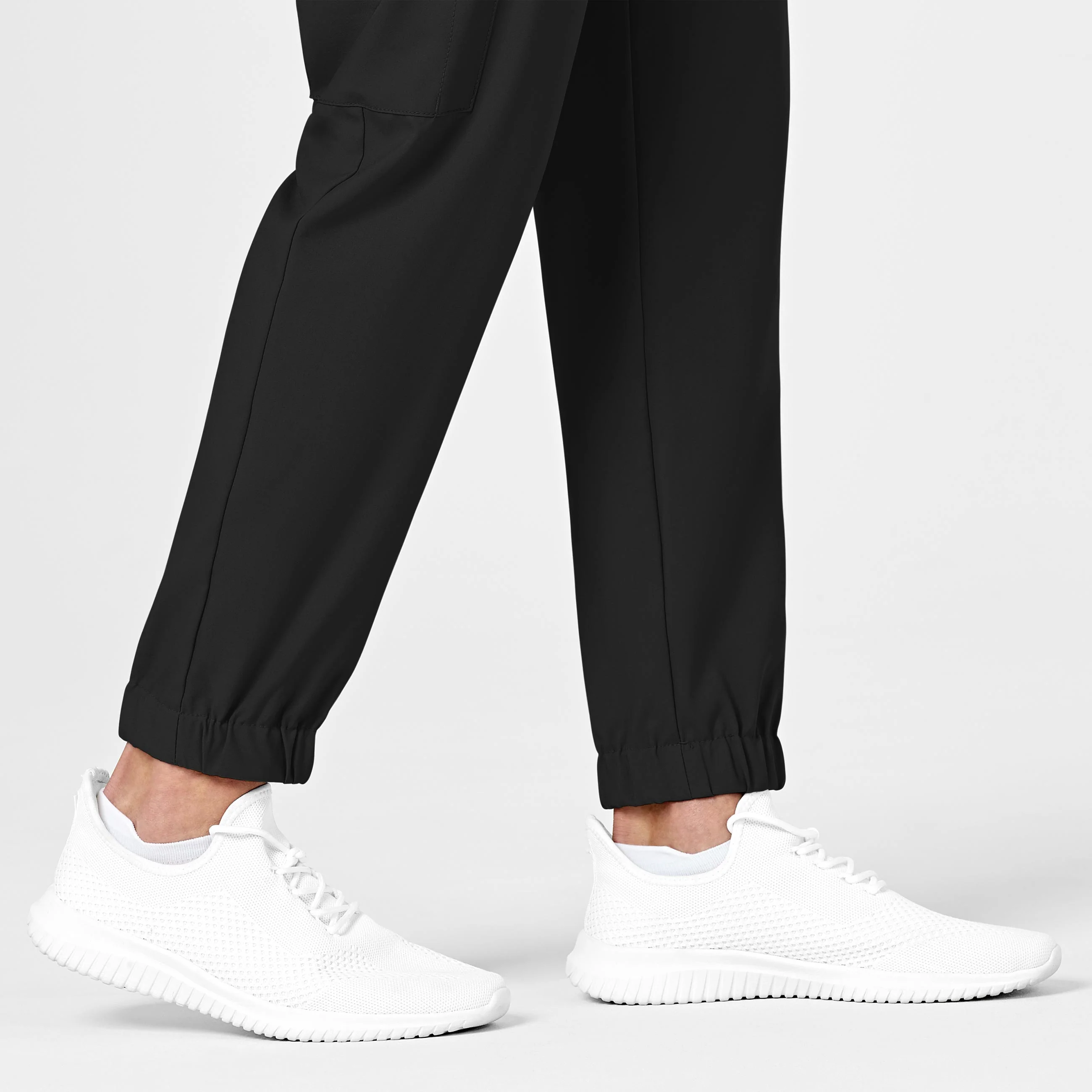 W123 Men's Cargo Jogger Scrub Pant - Black - Image 7