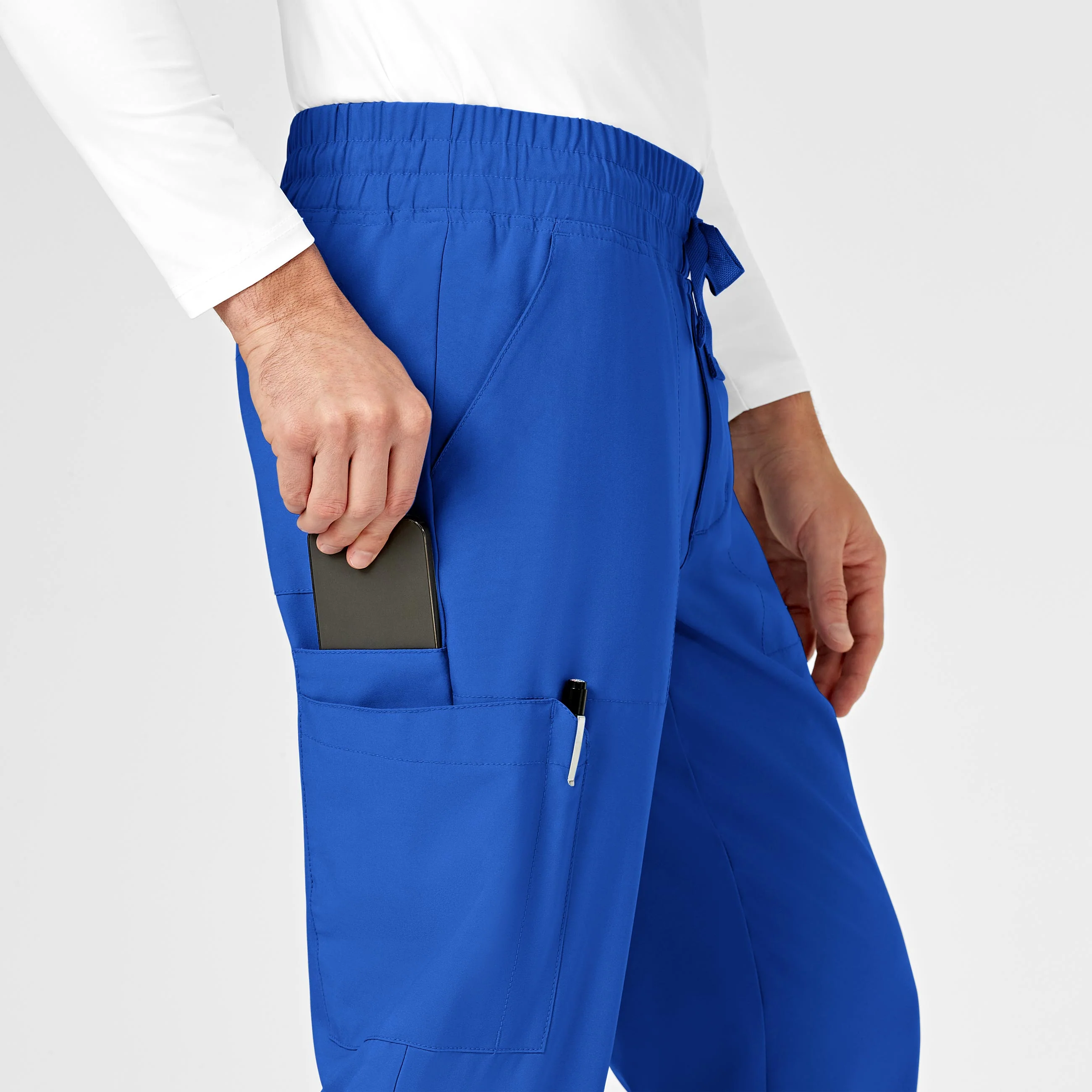 W123 Men's Cargo Jogger Scrub Pant - Royal - Image 6