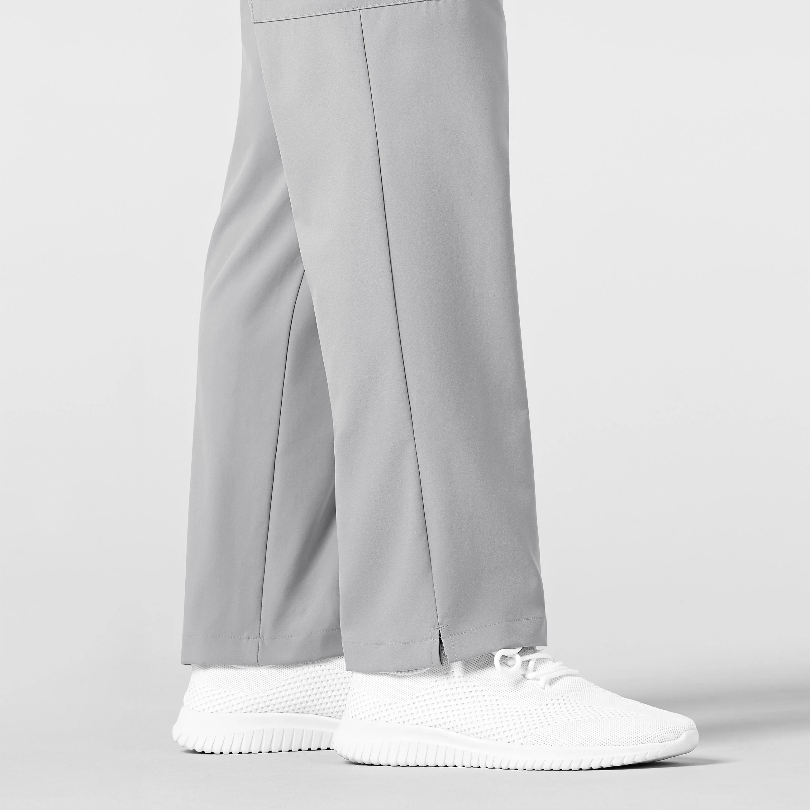 W123 Men's Flat Front Cargo Scrub Pant - Grey - Image 8