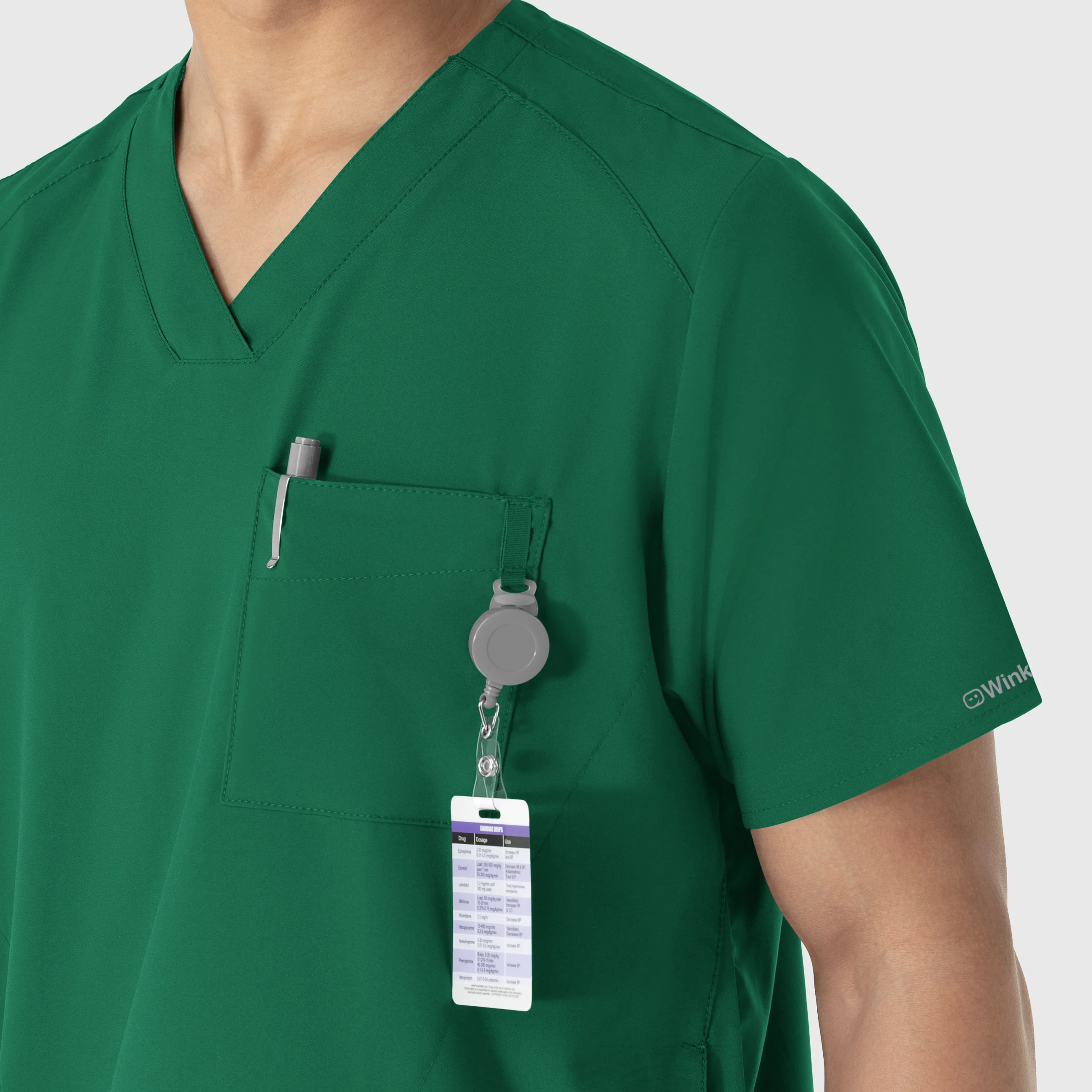 W123 Men's V-Neck Scrub Top - Hunter - Image 7