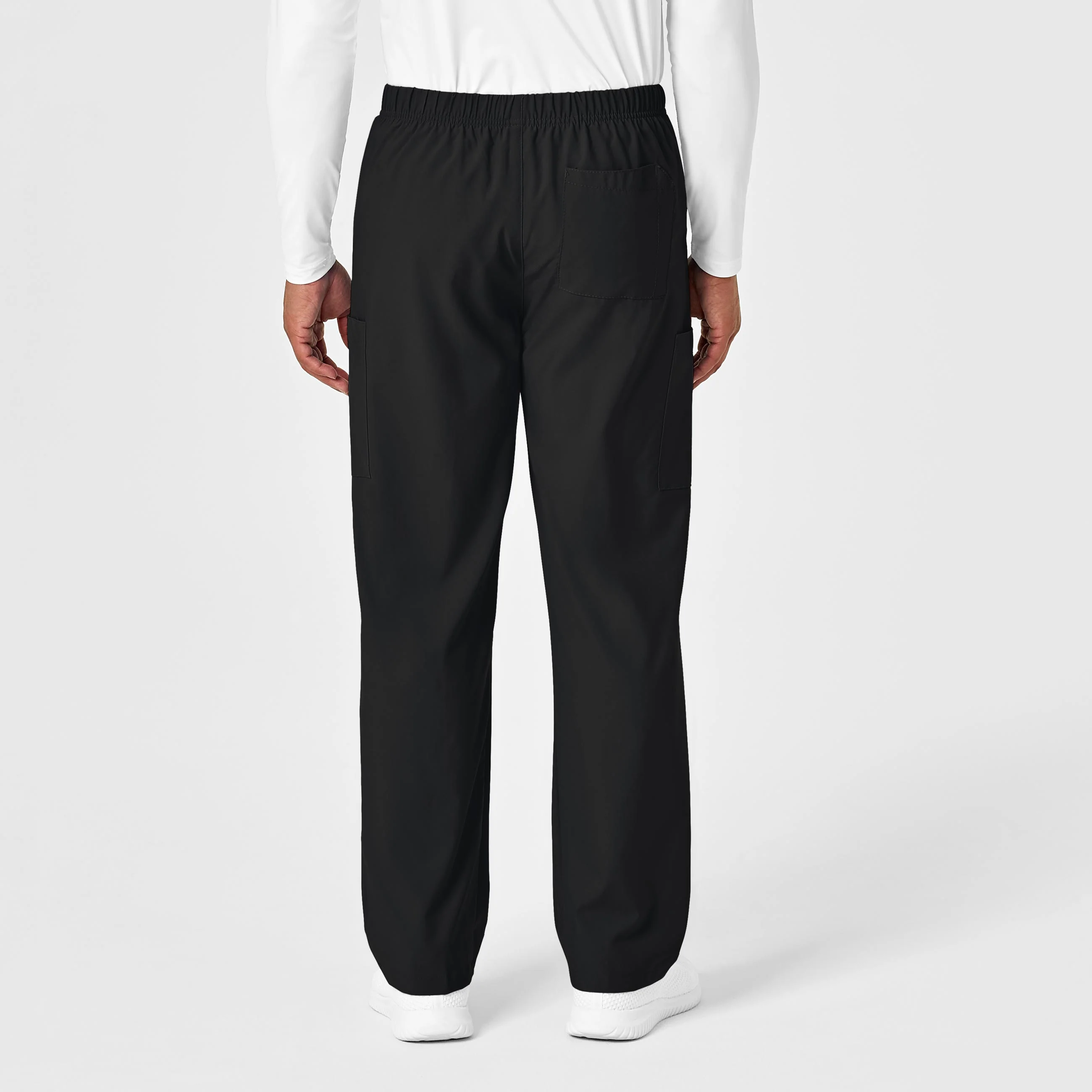 W123 Unisex Multi-Cargo Scrub Pant - Black - Image 4