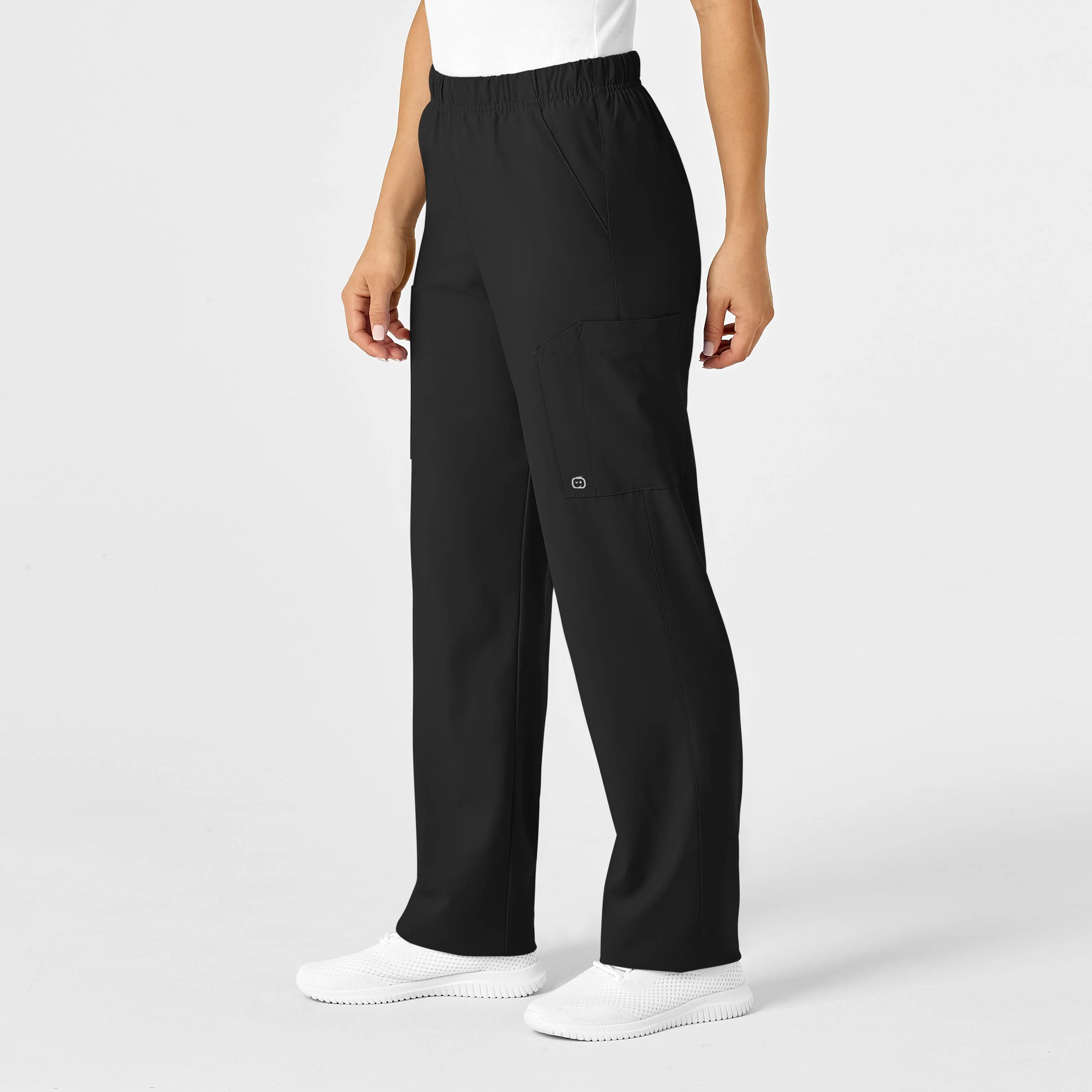 W123 Unisex Multi-Cargo Scrub Pant - Black - Image 7