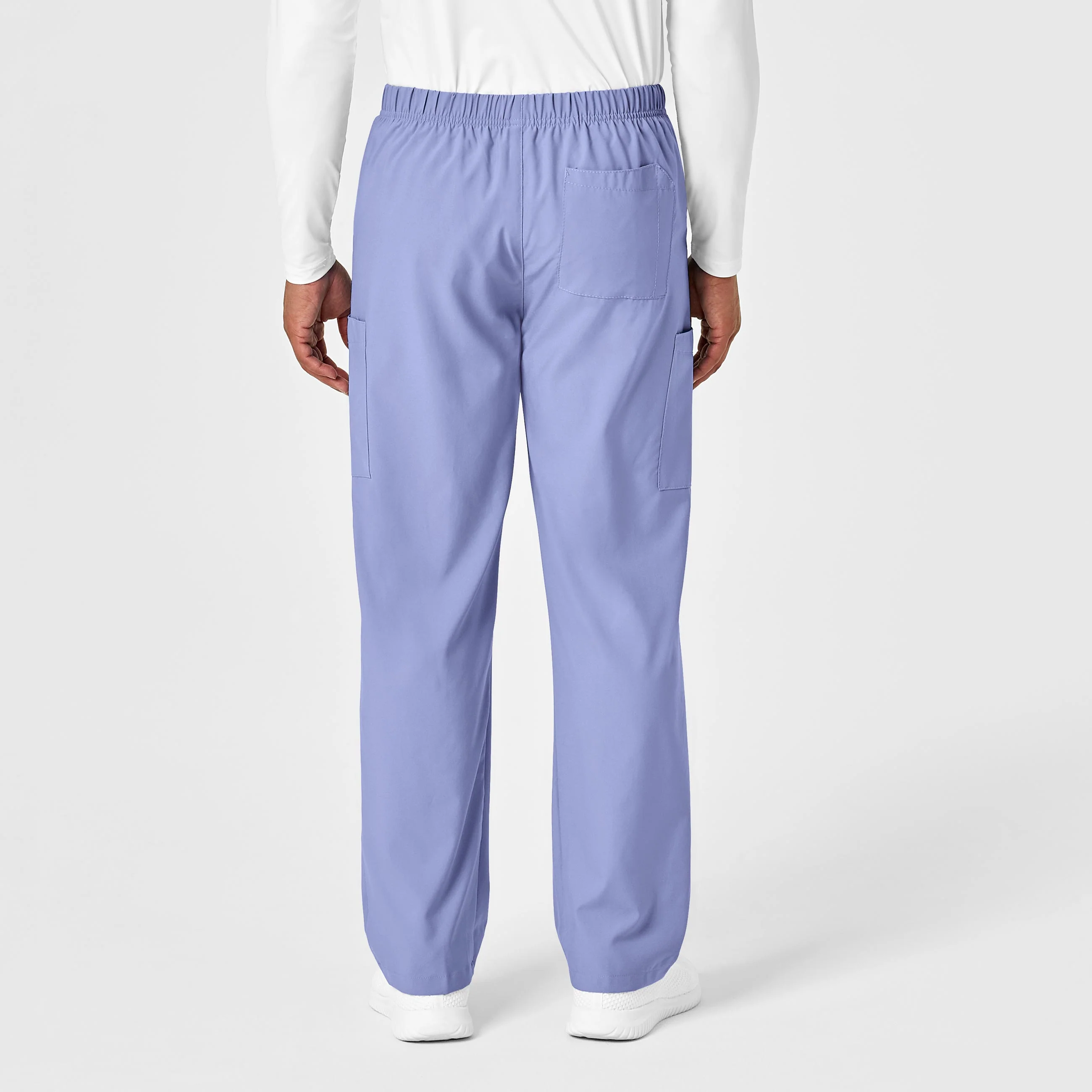 W123 Unisex Multi-Cargo Scrub Pant - Ceil Blue - Image 3
