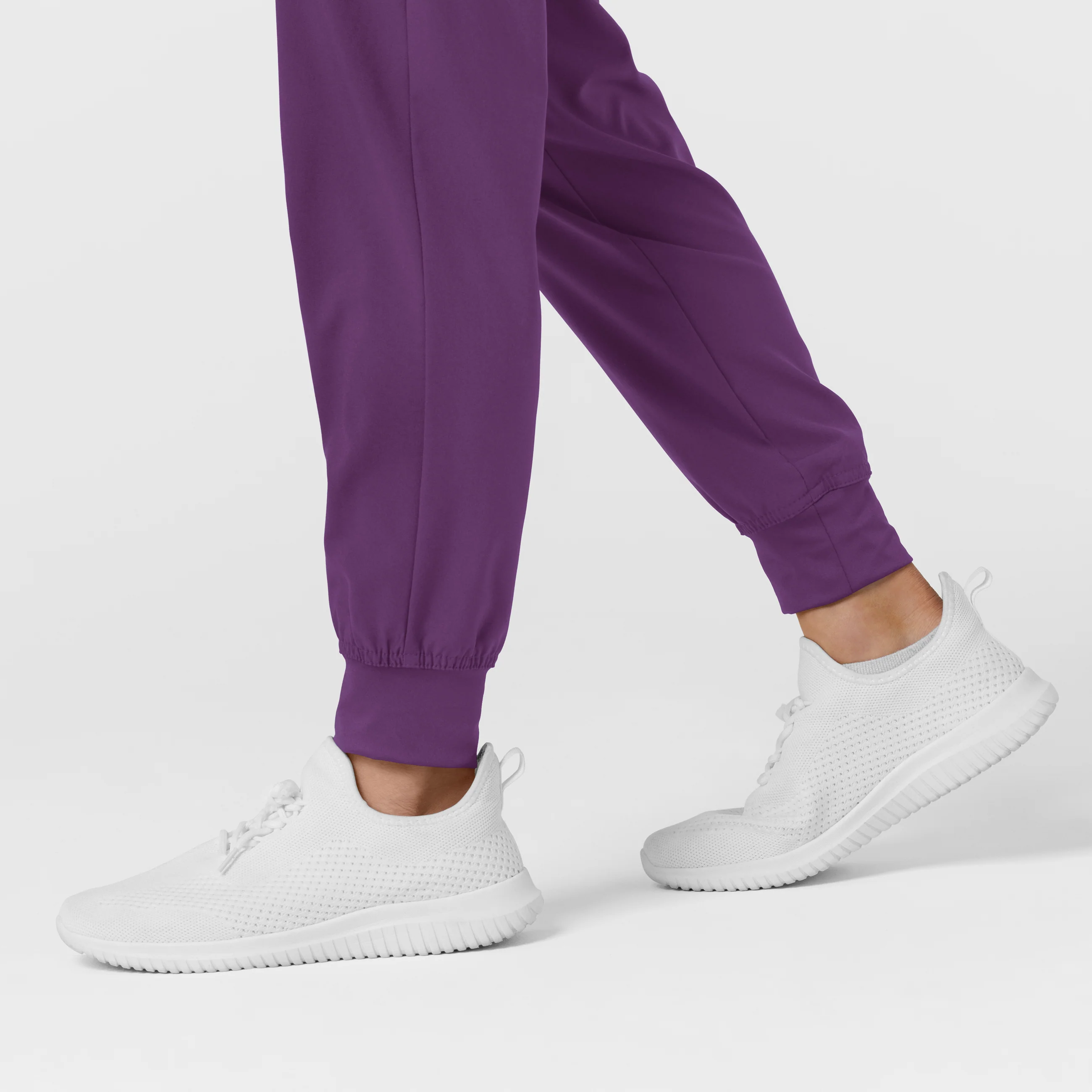 W123 Women's Comfort Waist Cargo Jogger Scrub Pant - Eggplant - Image 9