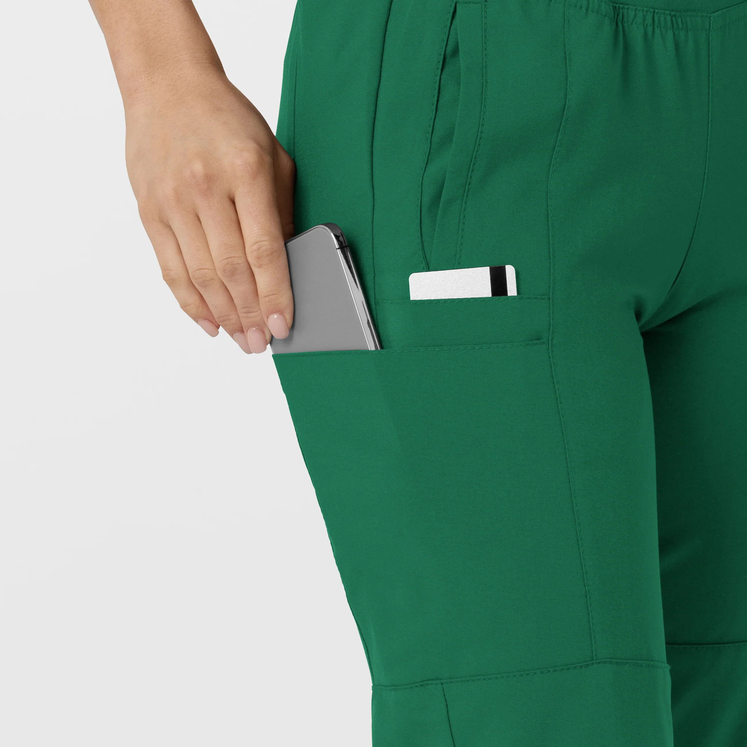 W123 Women's Comfort Waist Cargo Jogger Scrub Pant - Hunter - Image 8